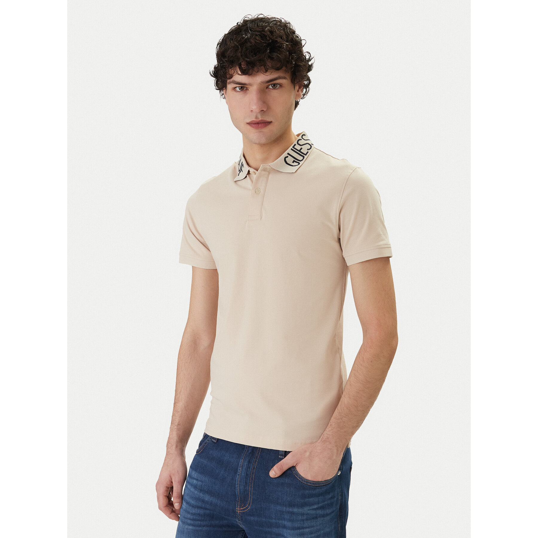 Guess Poloshirt M6GP66 K3070 Beige Slim Fit
