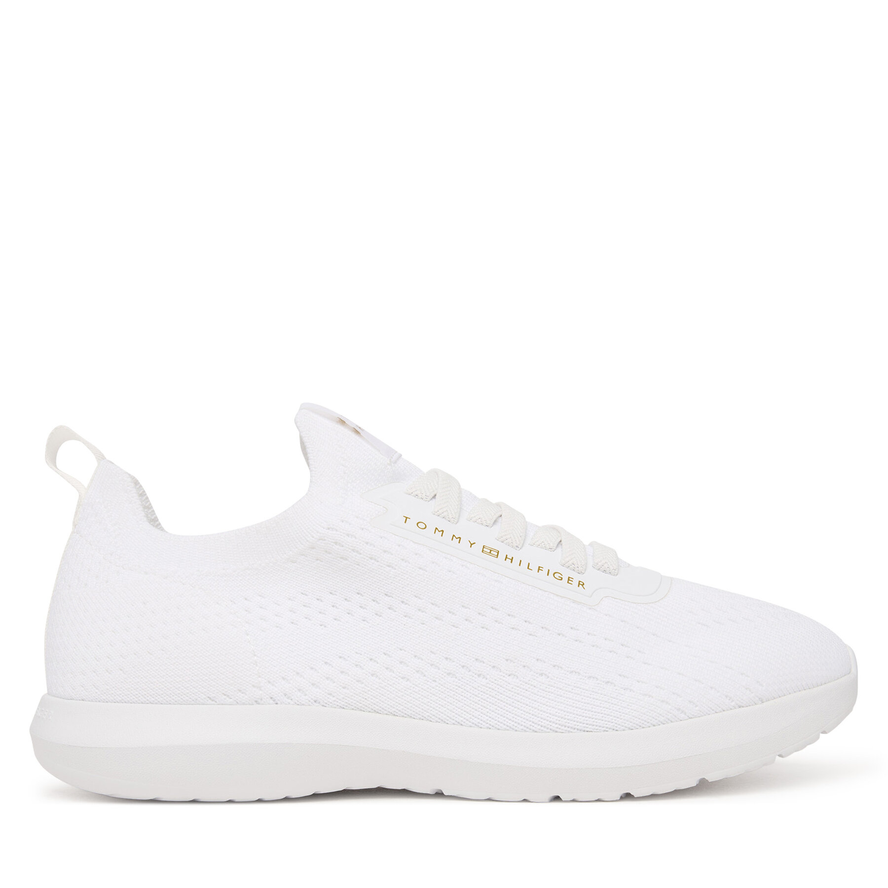 Sneakersy Tommy Hilfiger Knit Extralight Runner FW0FW09112 Biela