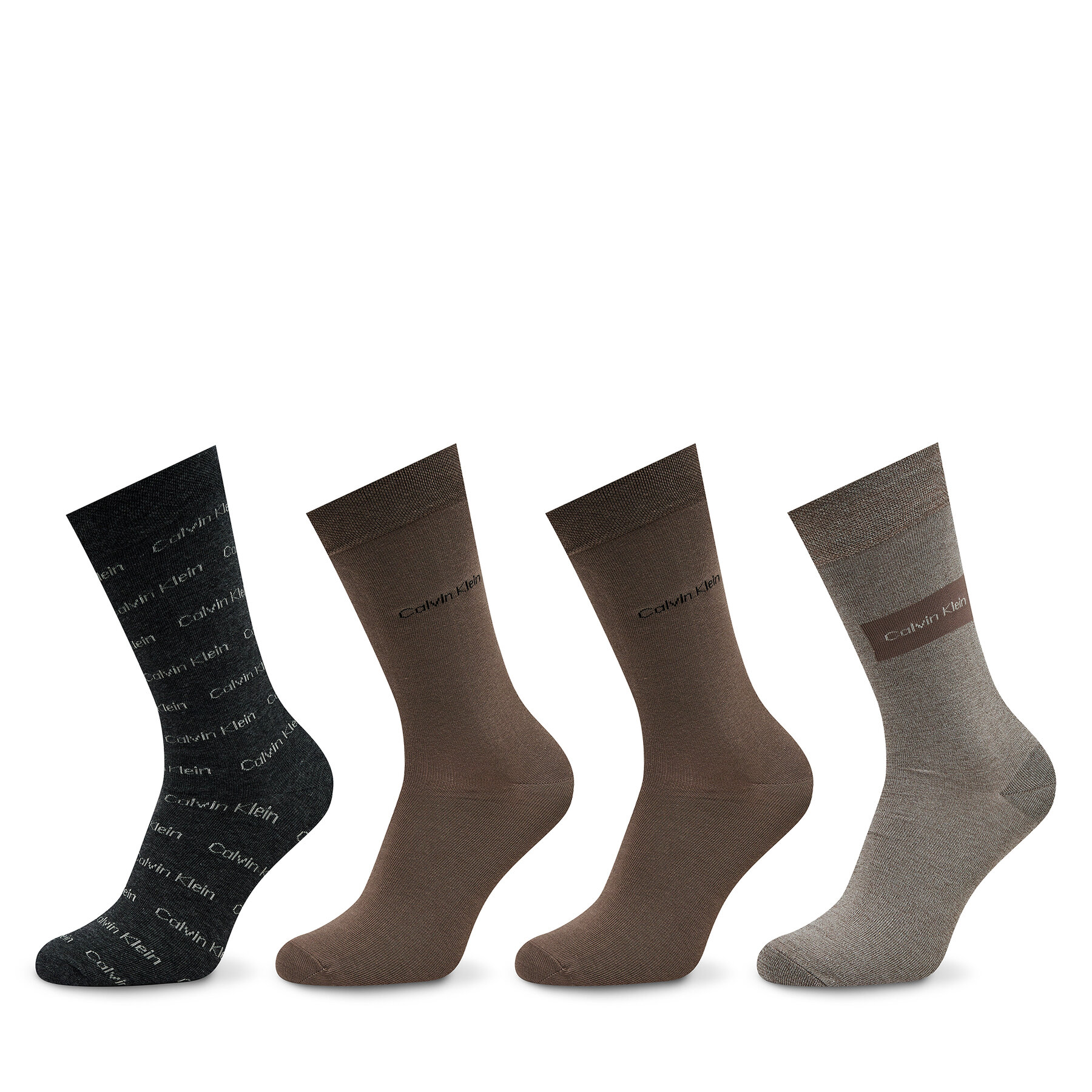 Set od 4 para muških visokih čarapa Calvin Klein 701224108 Grey Combo 002