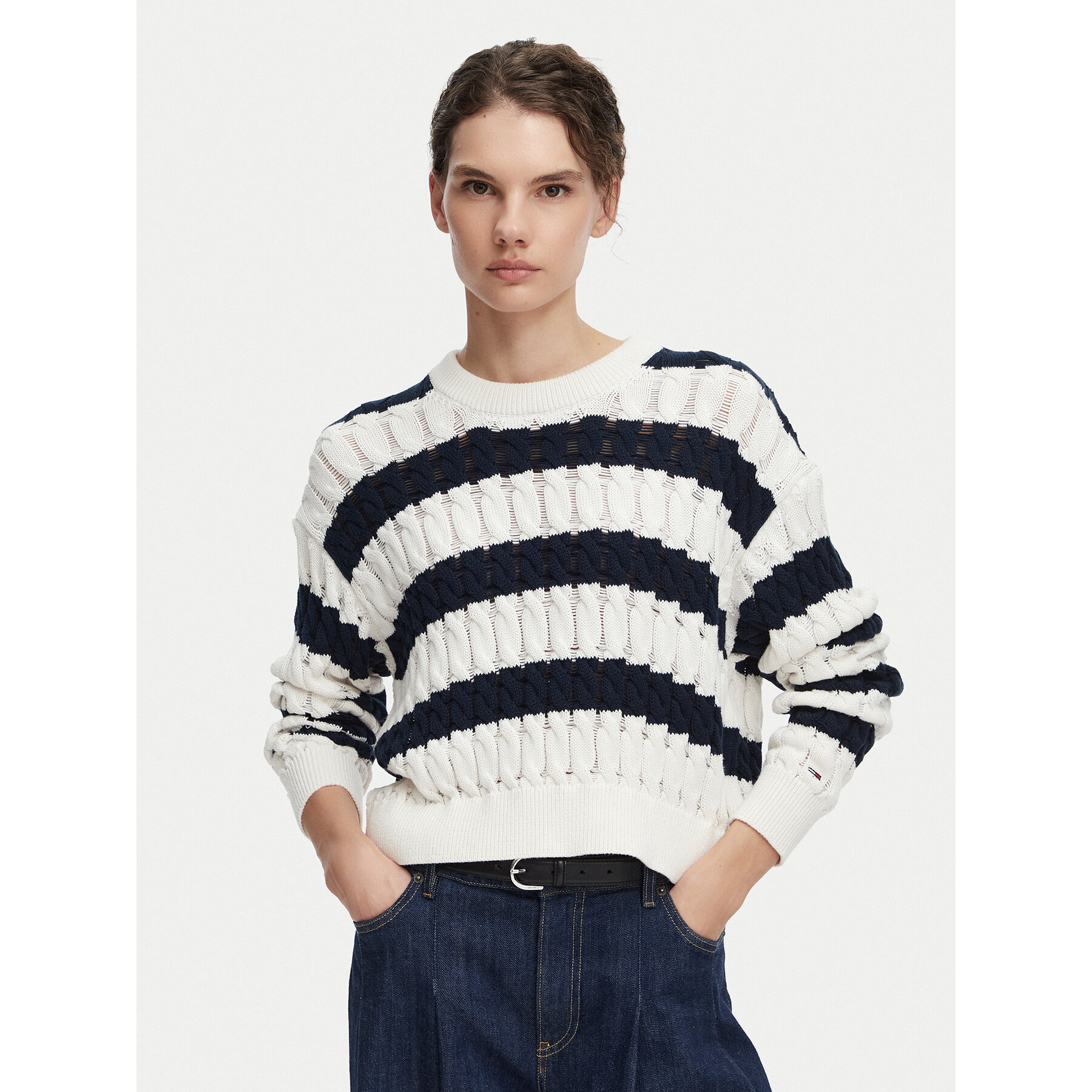 Tommy Jeans Pullover DW0DW22926 Dunkelblau Loose Fit