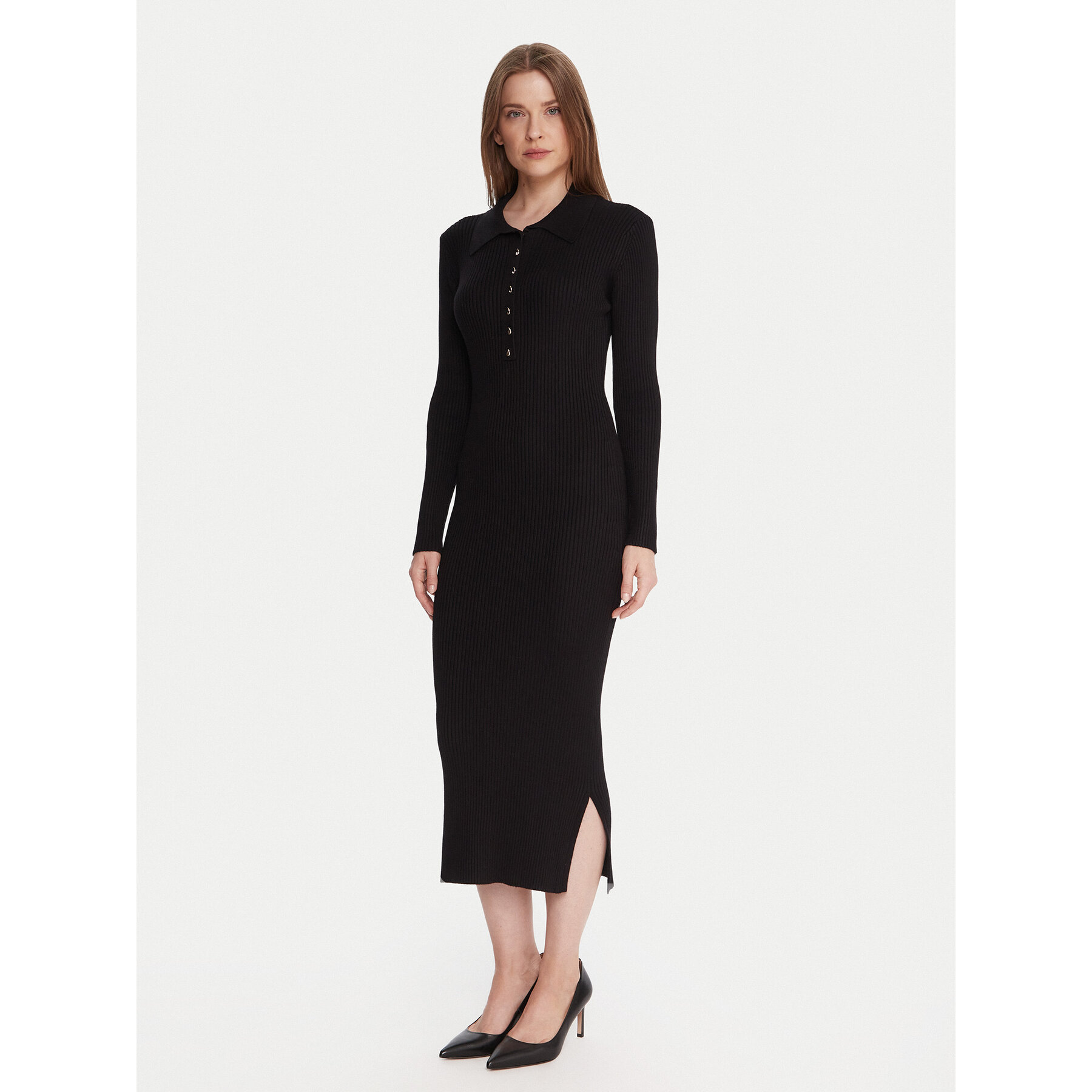 French Connection Strickkleid 71ZJB Schwarz Slim Fit