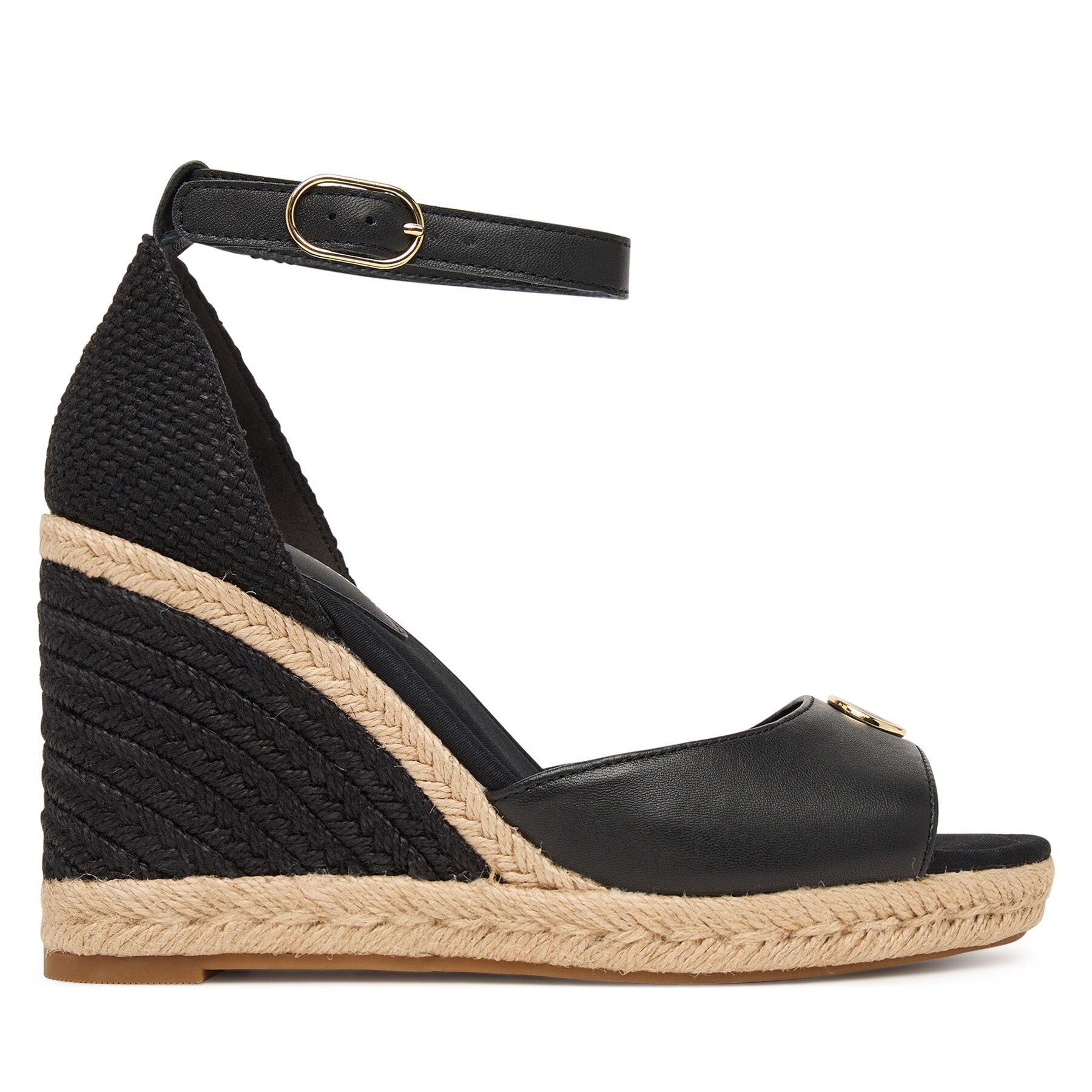 Espadrilky Tommy Hilfiger Plate High Wedge Espad FW0FW09517 Čierna