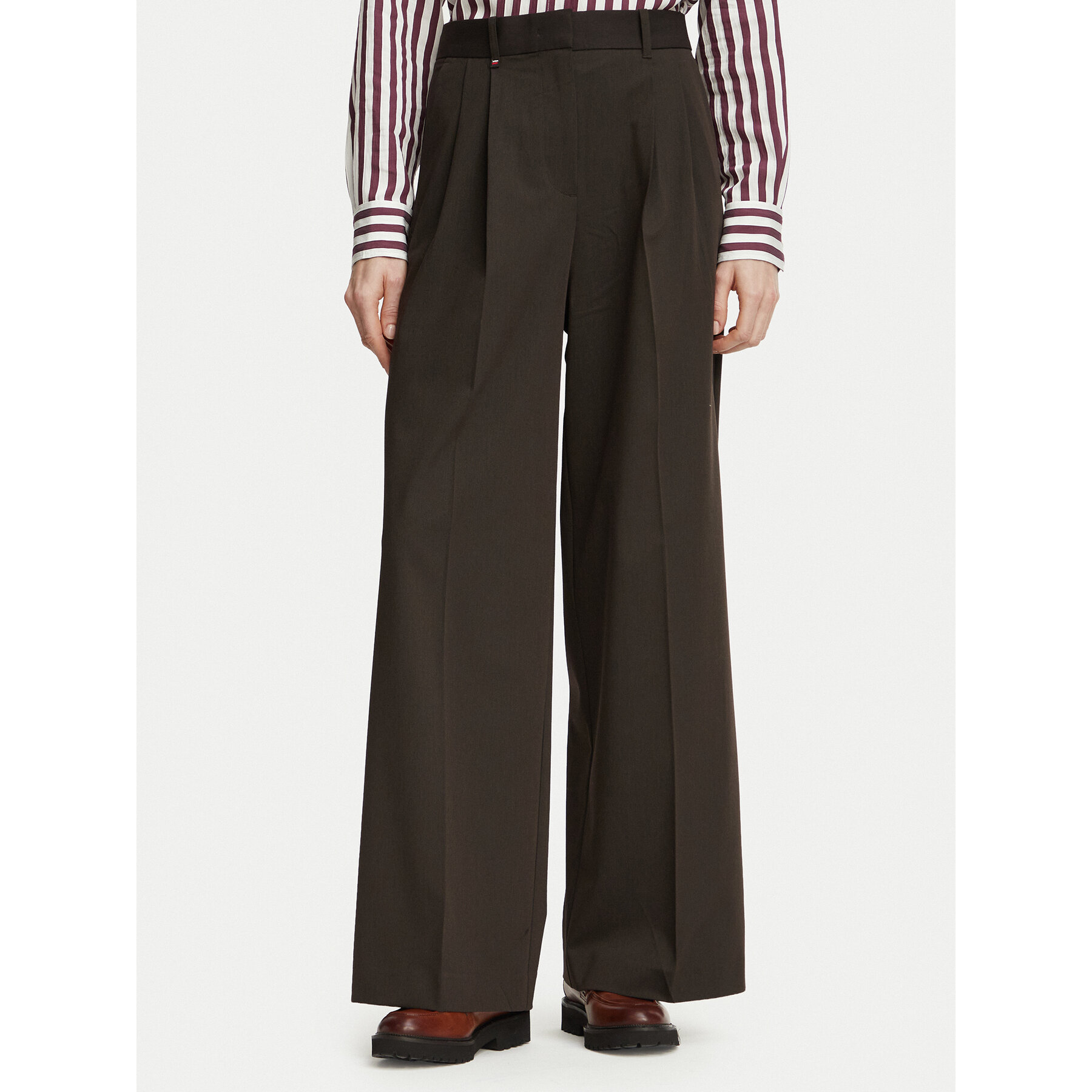 Tommy Hilfiger Stoffhose Blend WW0WW51898 Braun Wide Leg