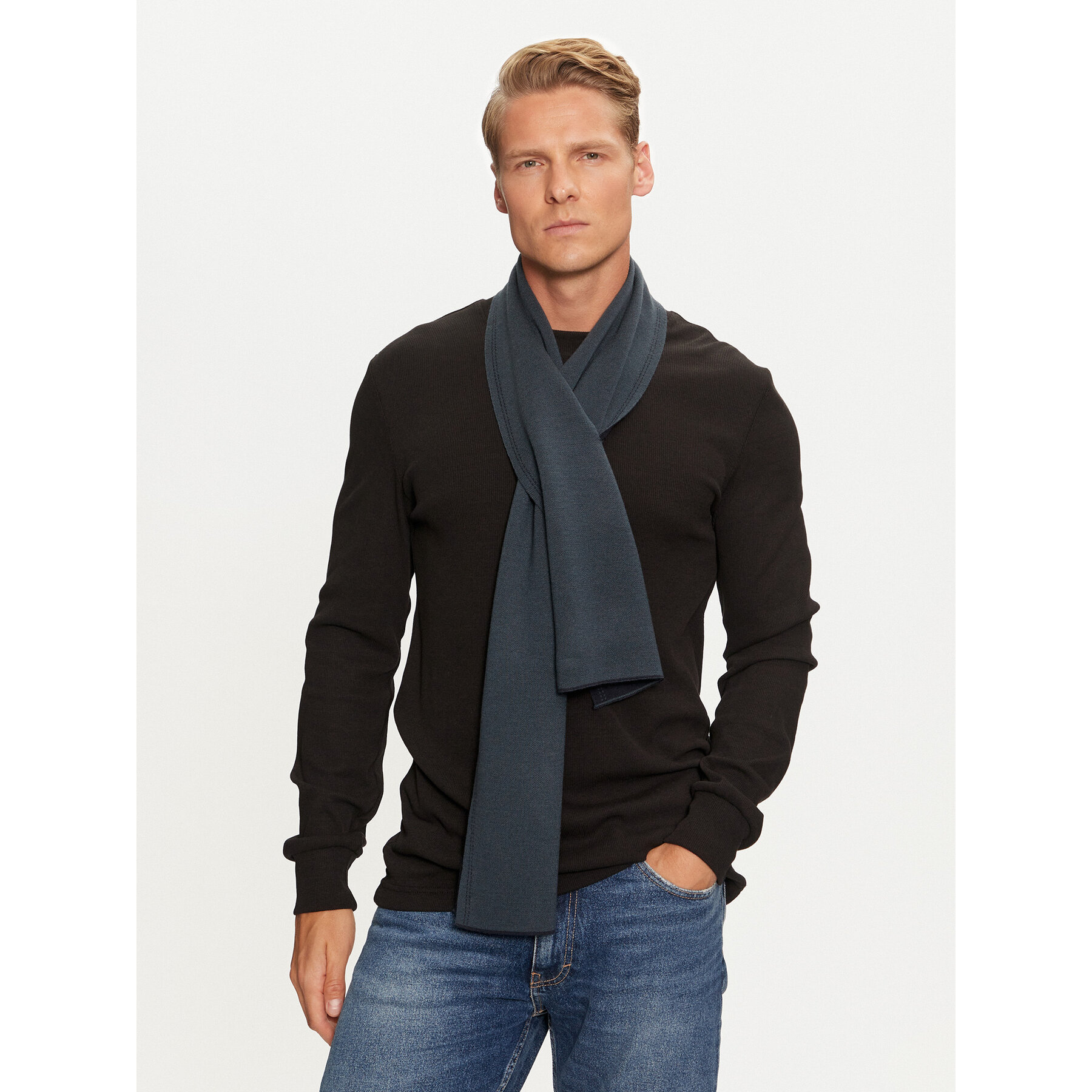 Sciarpa Tommy Hilfiger AM0AM12839 Blu scuro, Taglia OS, taglia : OS