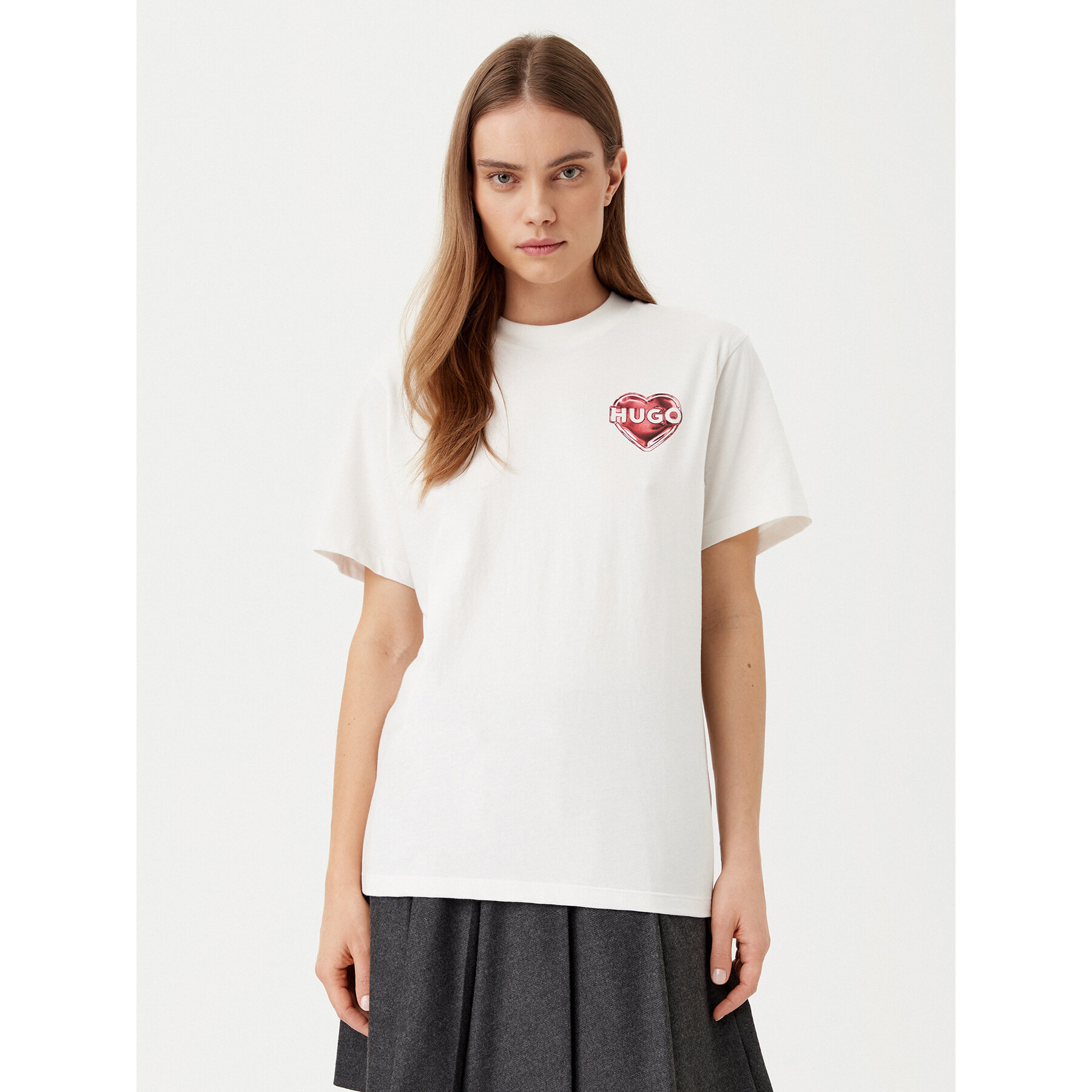 HUGO T-Shirt Vintage 50534545 Λευκό Boxy Fit