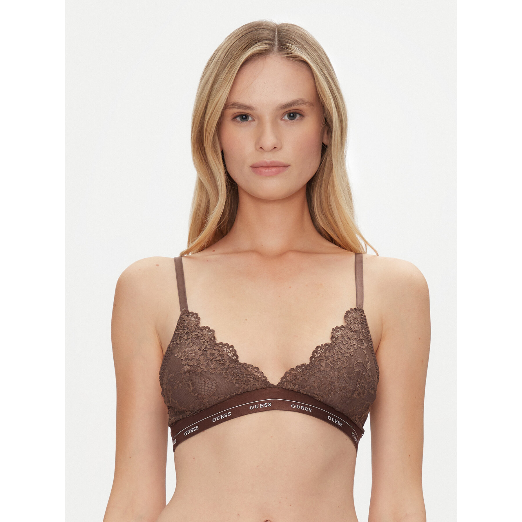 Guess Σουτιέν με μπανέλα O4YC00 PZ01C Καφέ