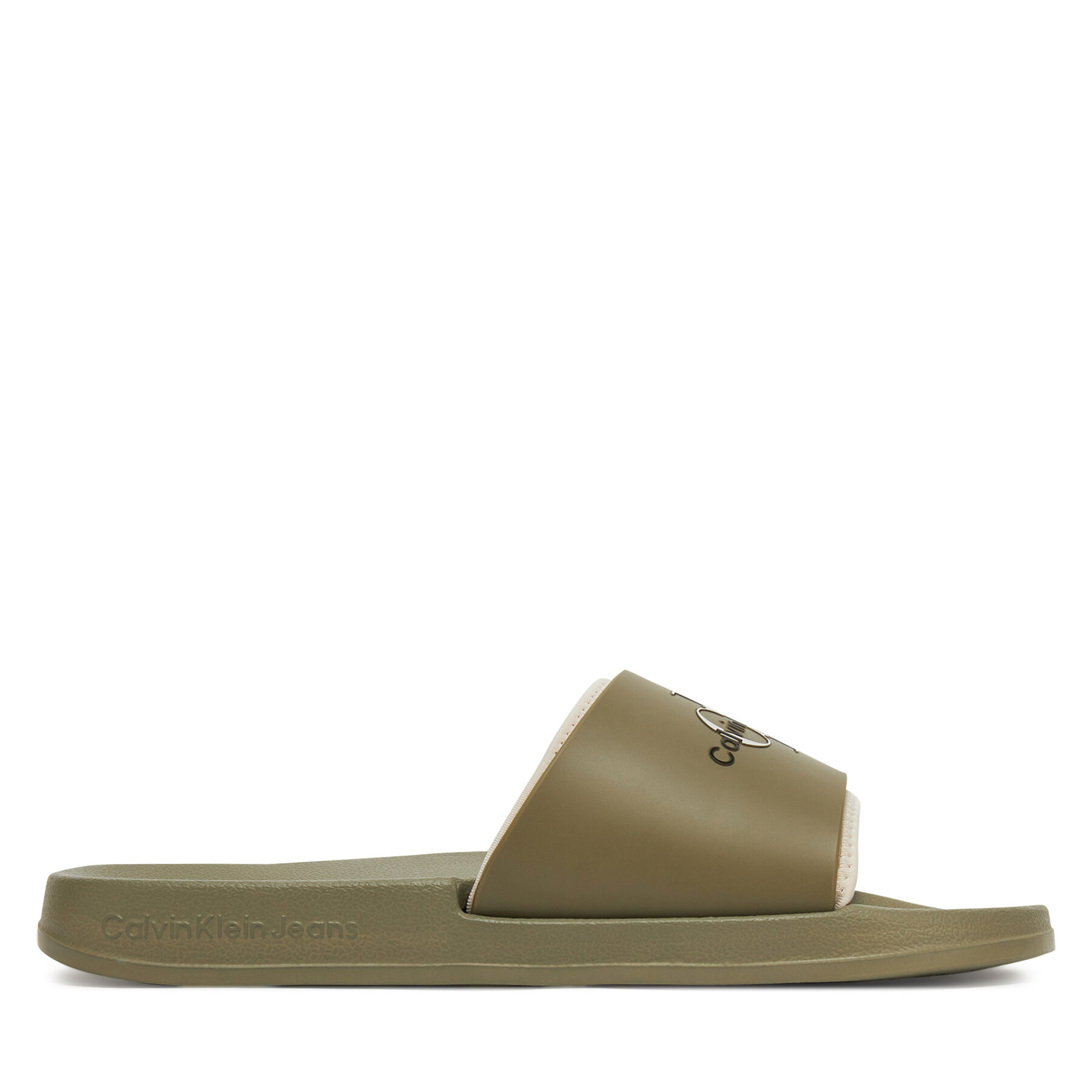 Чехли Calvin Klein Jeans Slide Rubber Neoprene Monologo YM0YM00361 Каки