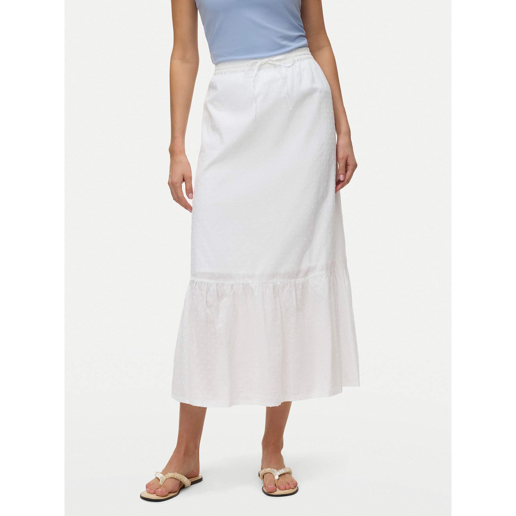 Vero Moda Midirock Vmtrine 10343485 Weiß Regular Fit