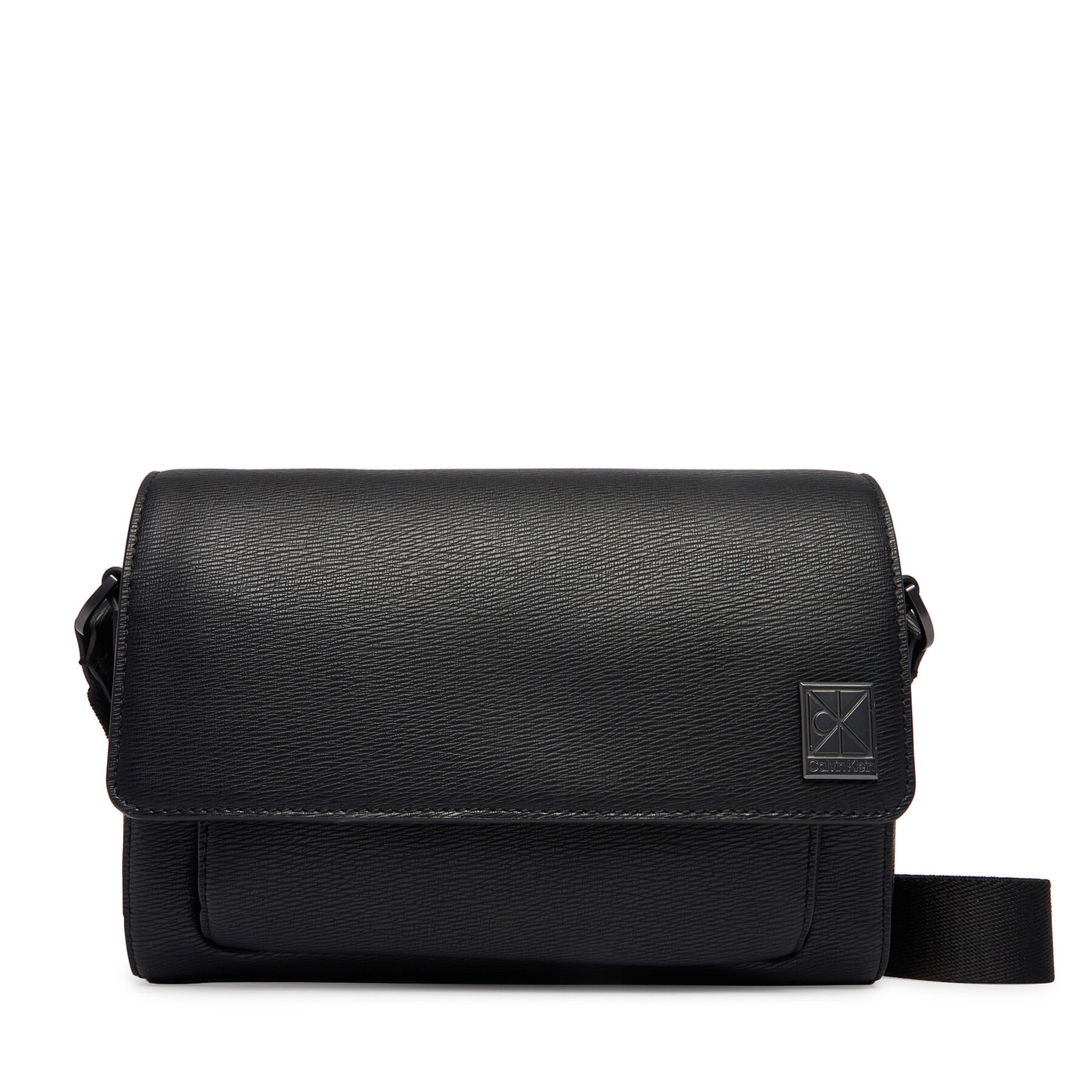 Geantă Calvin Klein Emblem Hw Small Slap Messenger LV04D3367G Negru