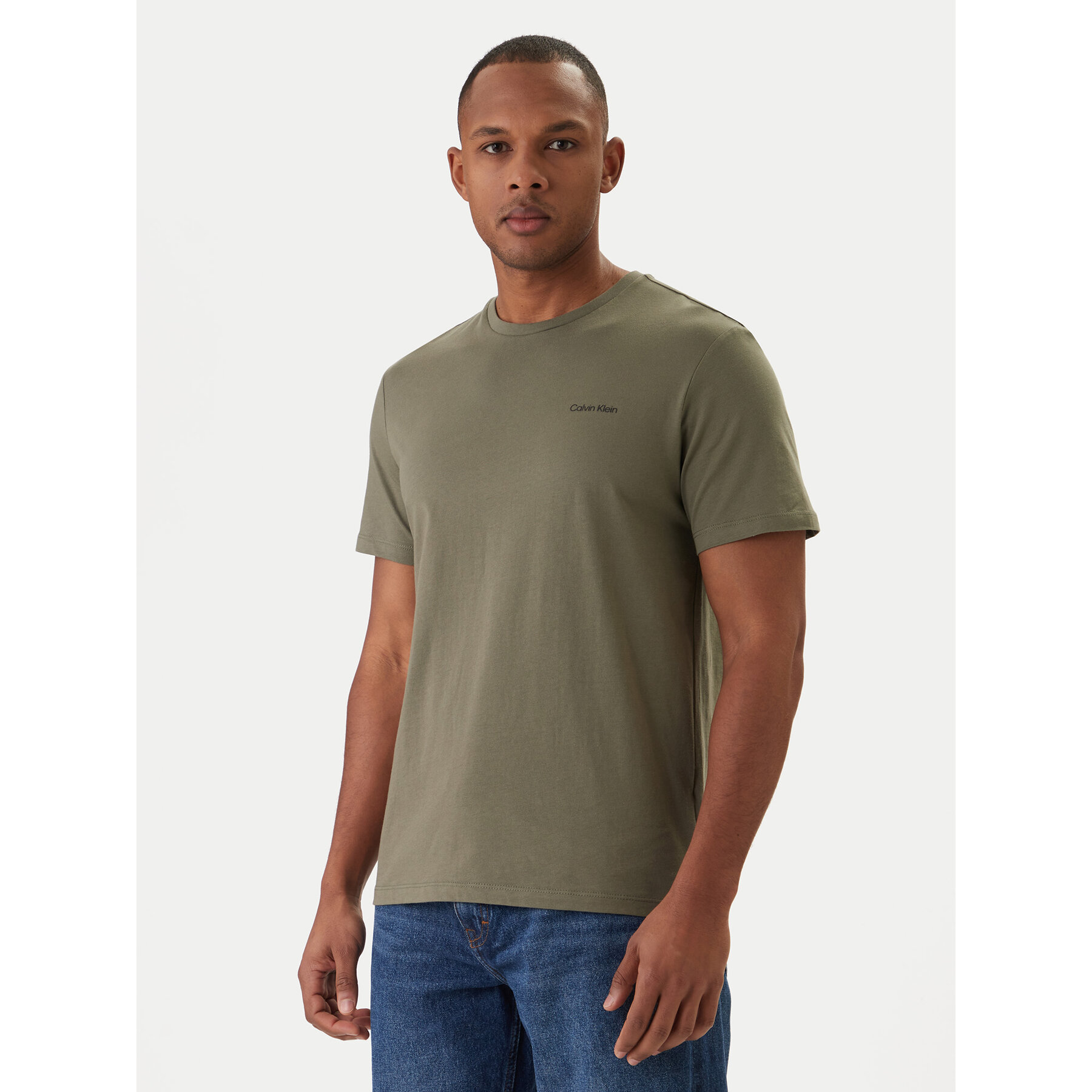 Calvin Klein Camiseta Micro Logo LV04LC255G Verde Regular Fit