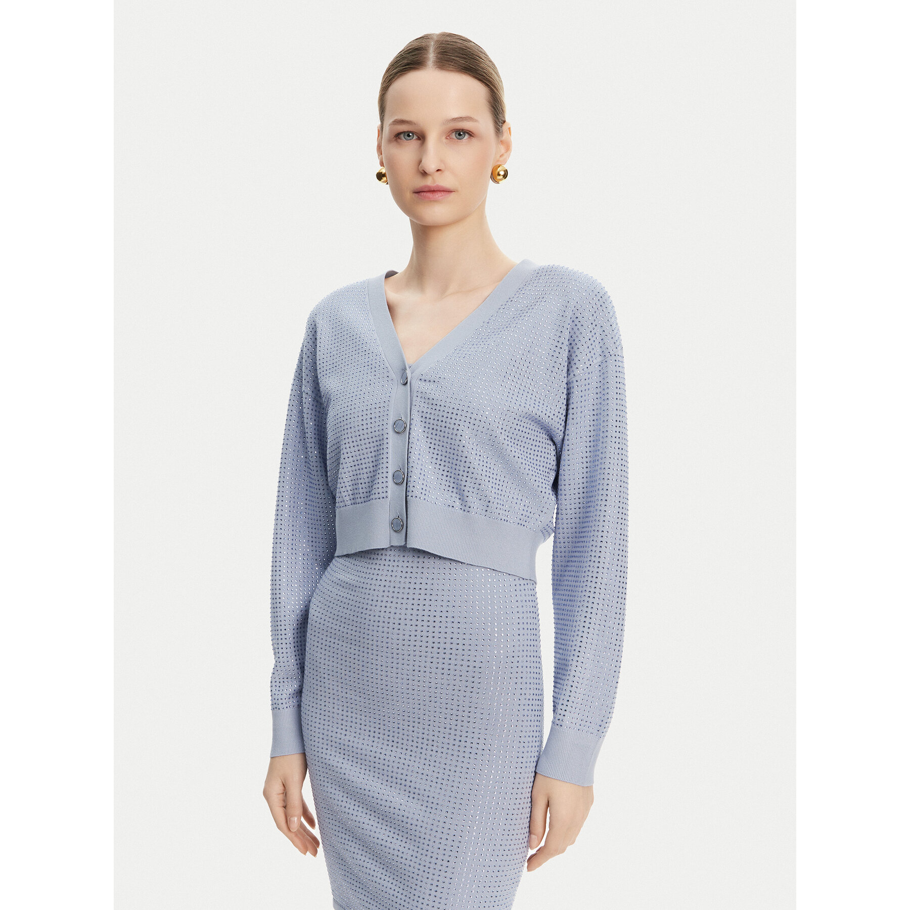 Guess Strickjacke W5GR08 Z3MN2 Blau Regular Fit