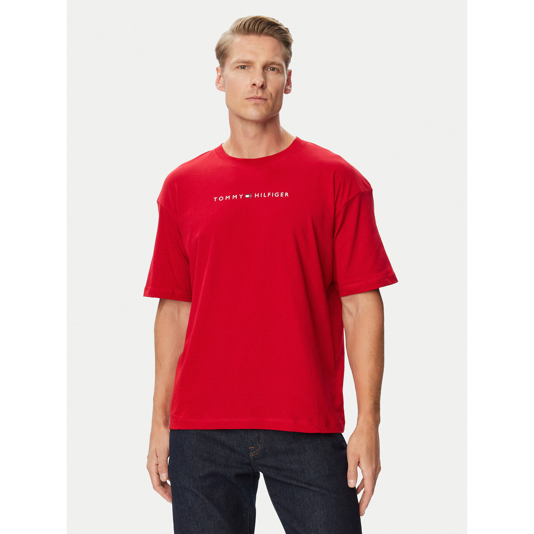 Tommy Hilfiger T-Shirt UM0UM03685 Rot Relaxed Fit