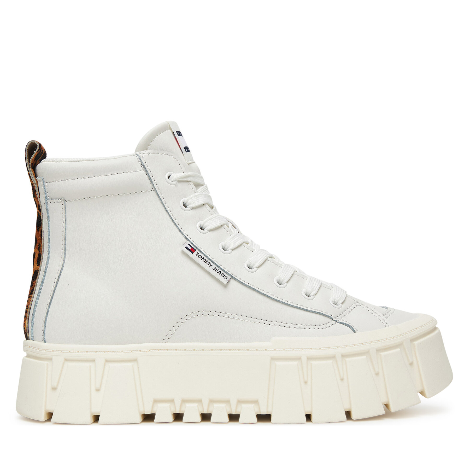 Sneakers Tommy Jeans Tjw Vulc Flatform Leopard EN0EN02858 Alb