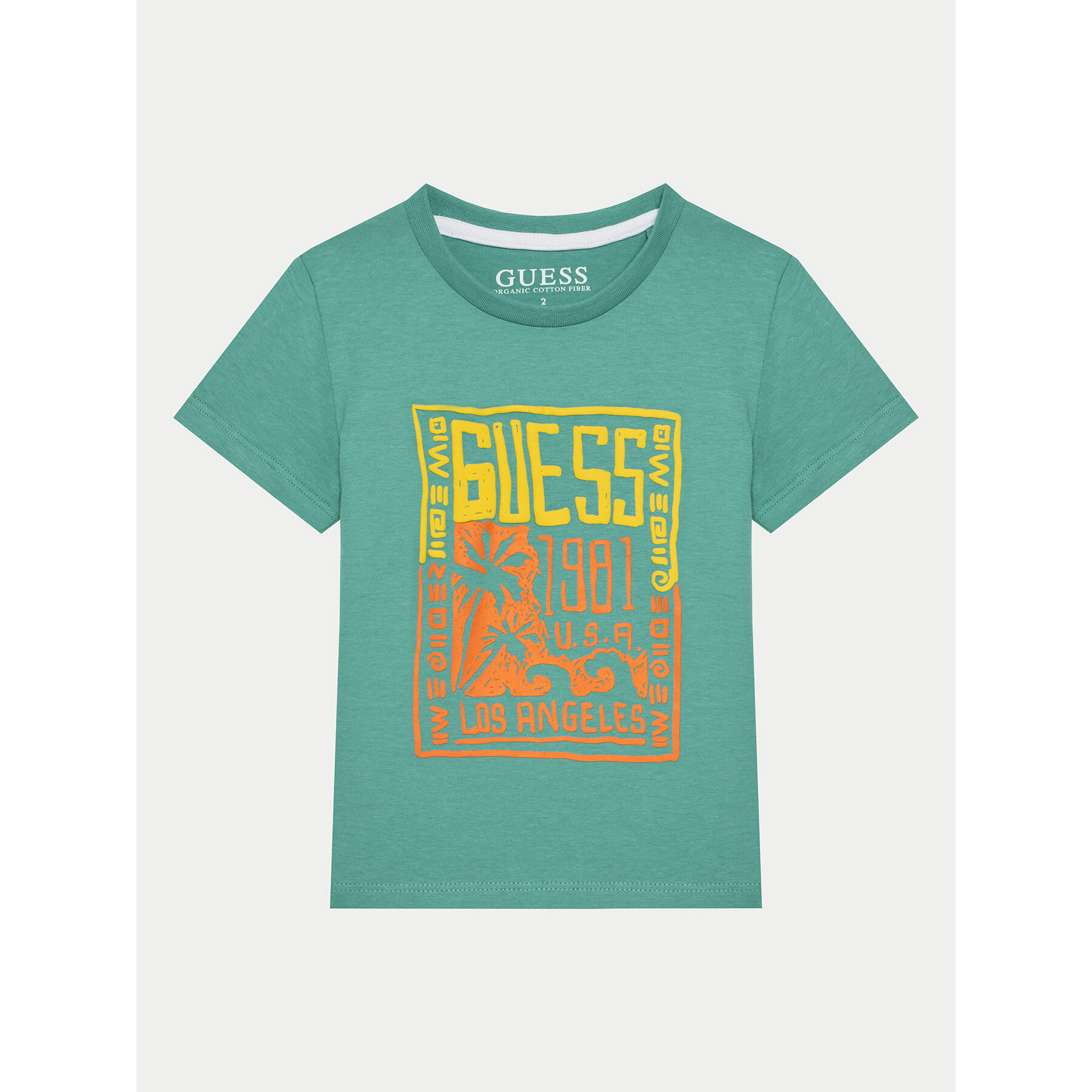 Guess Póló N5GI16 K8HM4 Zöld Regular Fit