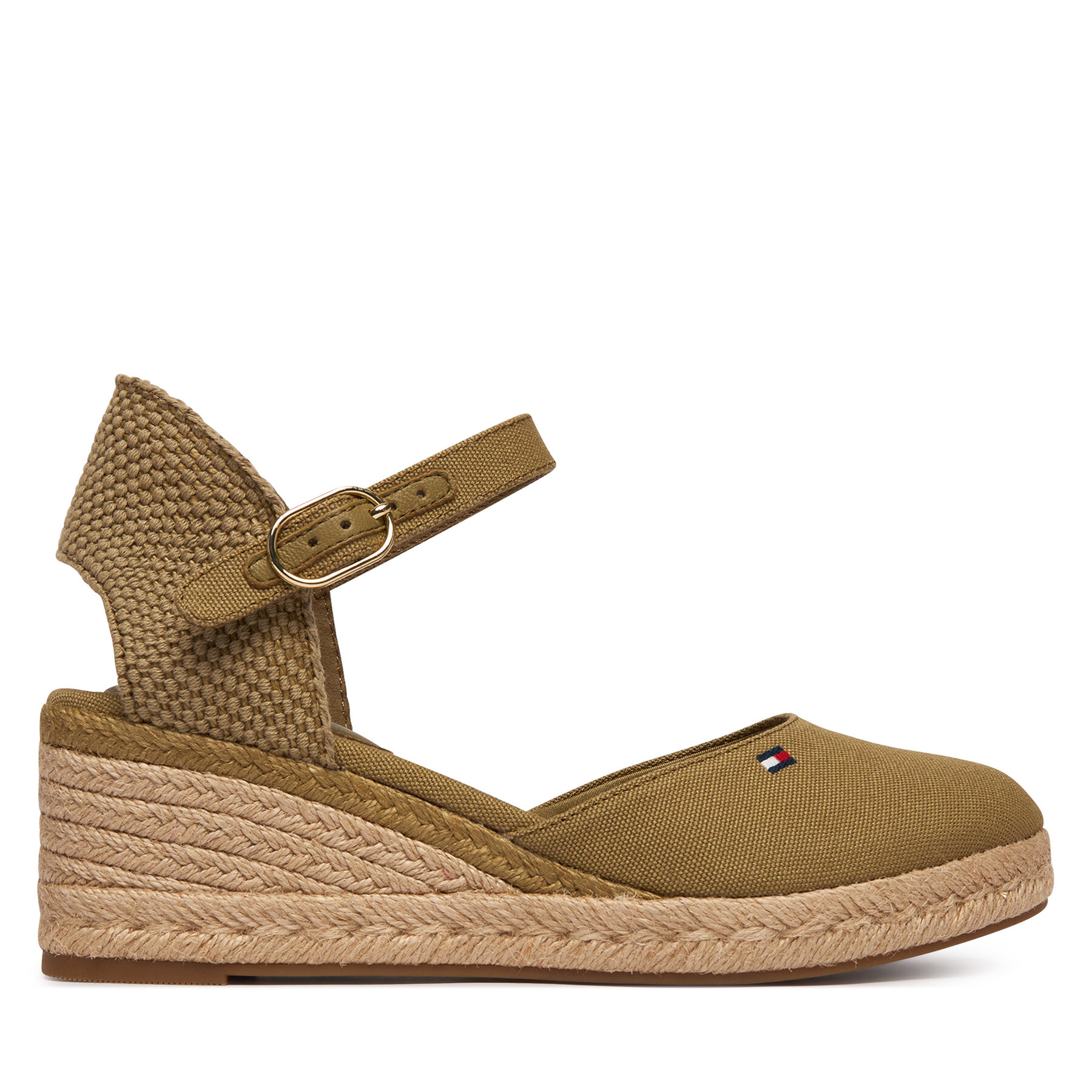 Espadrilky Tommy Hilfiger Mid Wedge Espad Closed Toe FW0FW09233 Hnedá