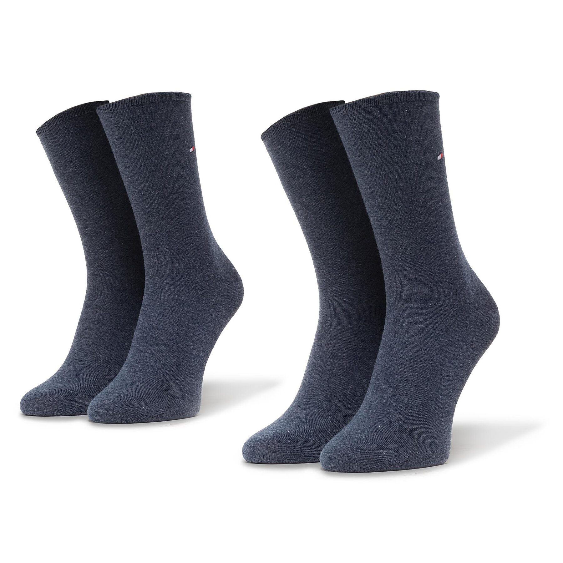 Zestaw 2 par wysokich skarpet damskich Tommy Hilfiger, Rozmiar 35-38 Granatowy 371221356