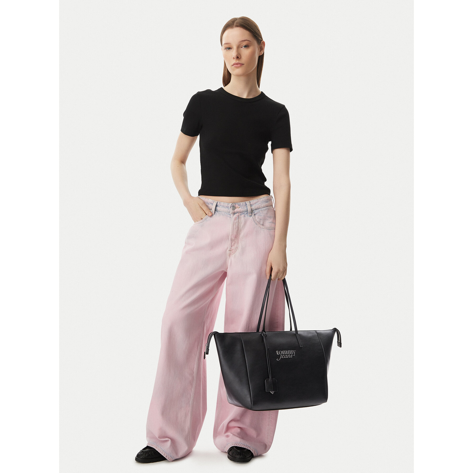Geantă Tommy Jeans Tjw Bold Tote AW0AW18786 Negru