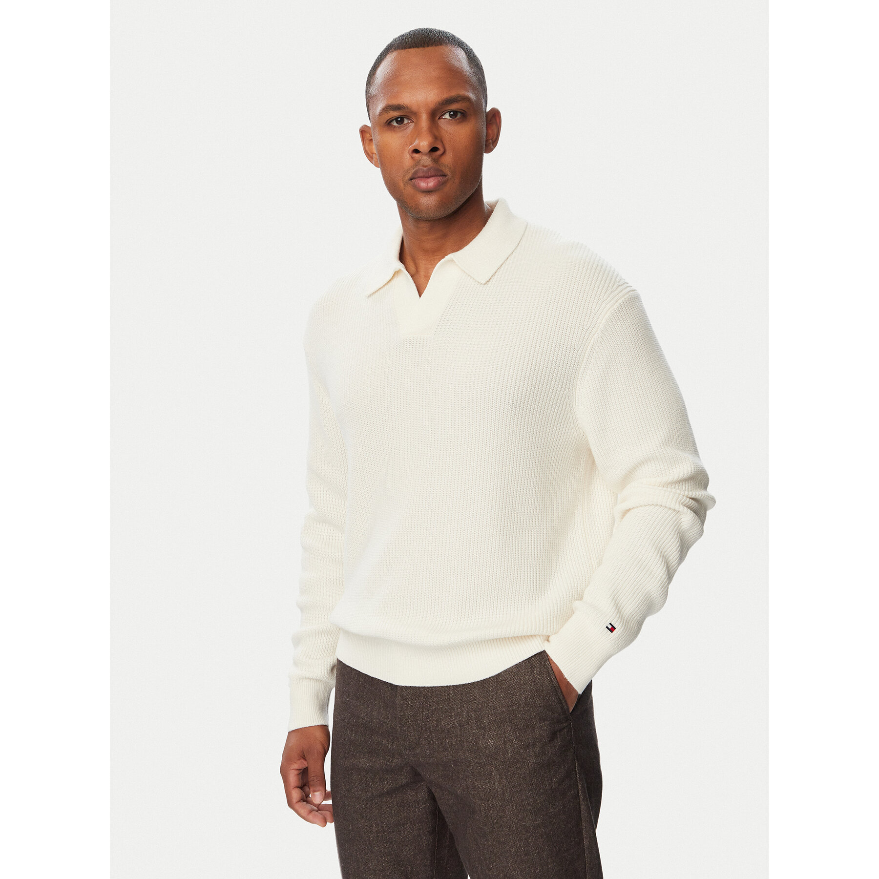 Tommy Hilfiger Pullover Fisherman MW0MW42804 Creme Regular Fit
