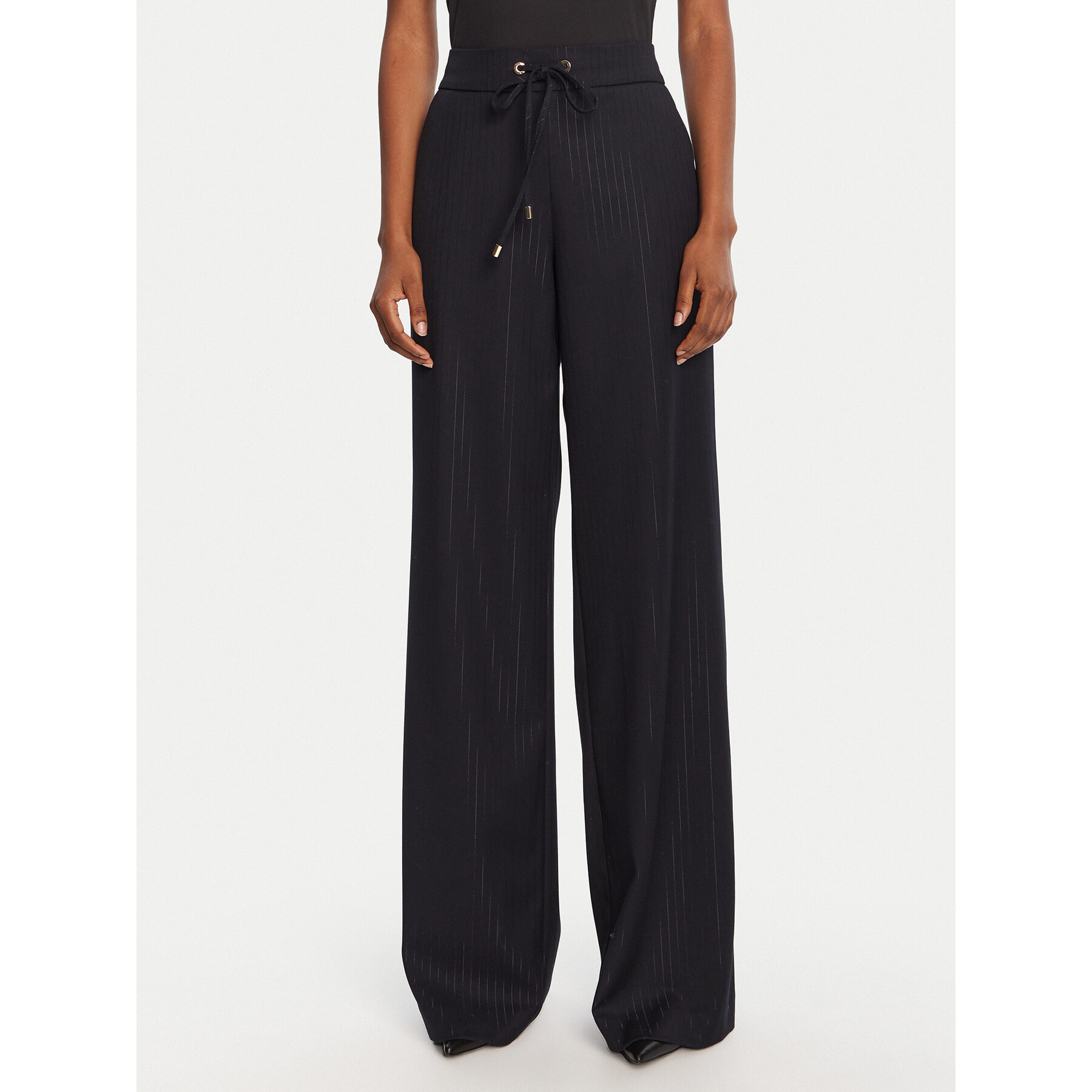 LOLA CASADEMUNT Stoffhose MF2514001 Dunkelblau Wide Leg