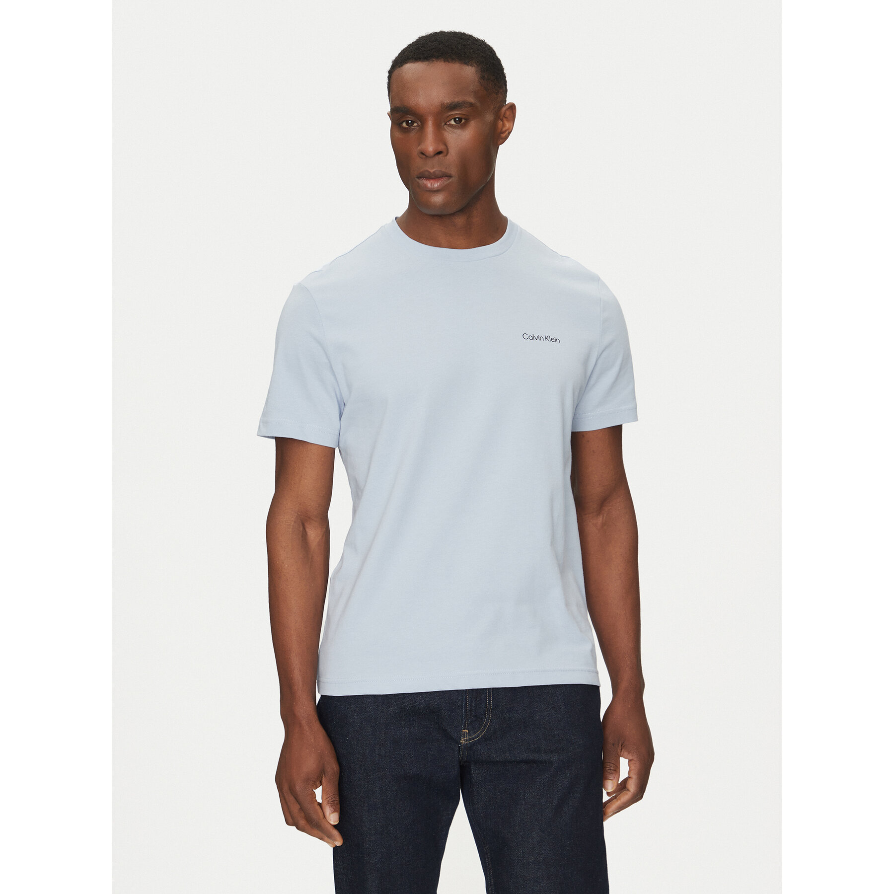 Calvin Klein Póló Linear Box Logo K10K114152 Kék Regular Fit