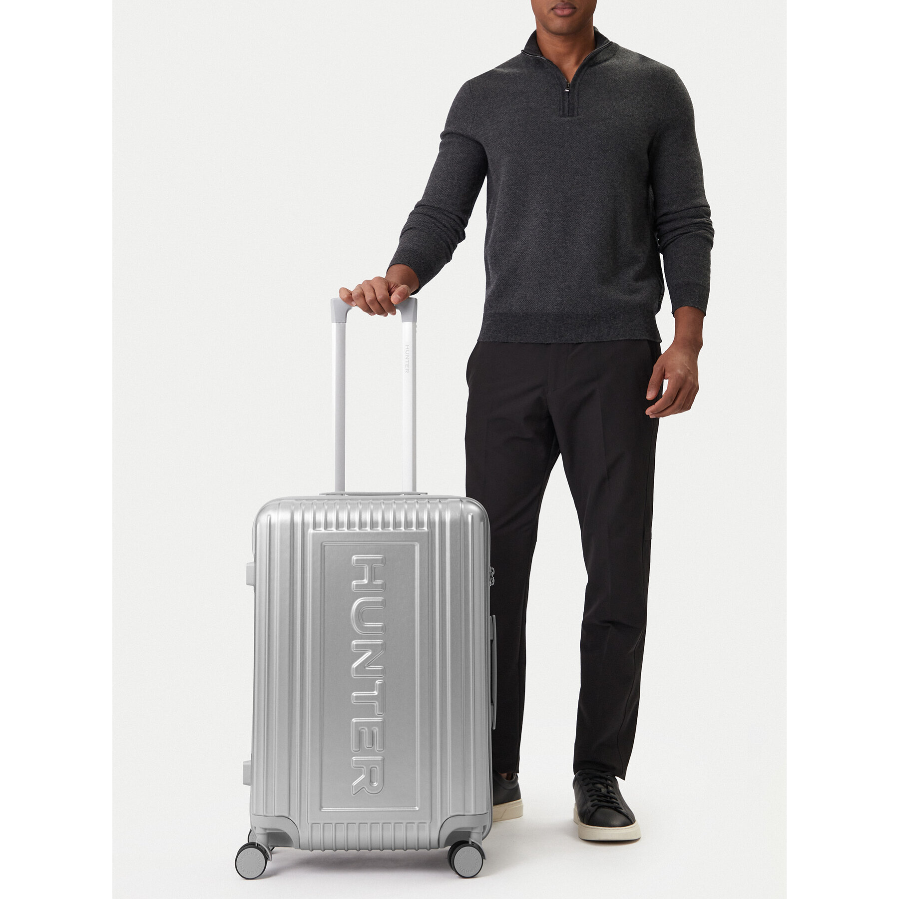 Valiză medie Hunter CEO-HUNTER-M-002-08-SILVER Argintiu