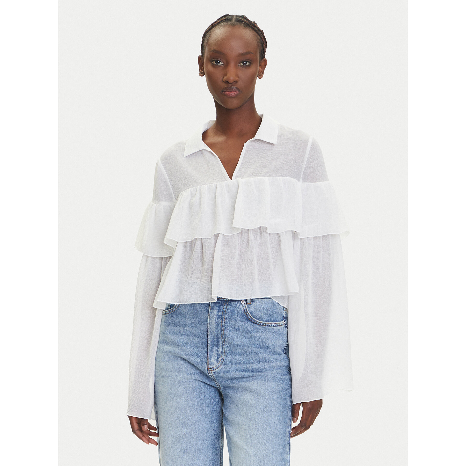 Only Bluse Suzzi 15360661 Weiß Regular Fit