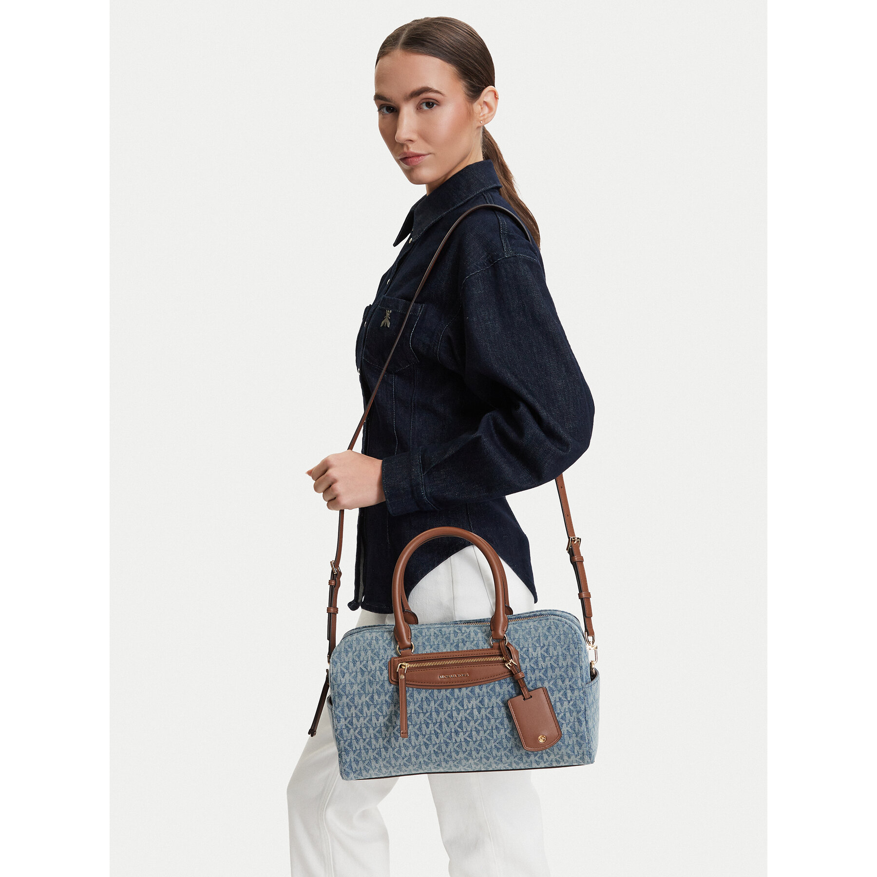 Geantă MICHAEL Michael Kors Jet Set 30S6GTVS6C Albastru