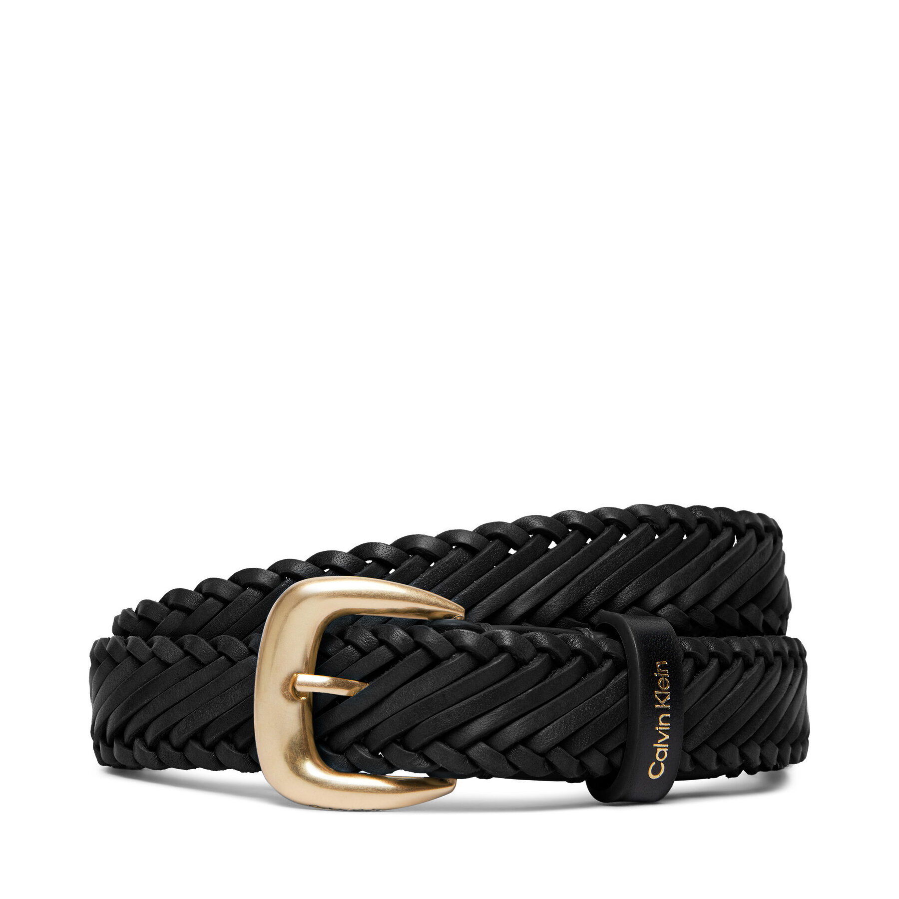 Ζώνη Γυναικεία Calvin Klein Braided Logo Buckle 25Mm LV04F7087G Μαύρο