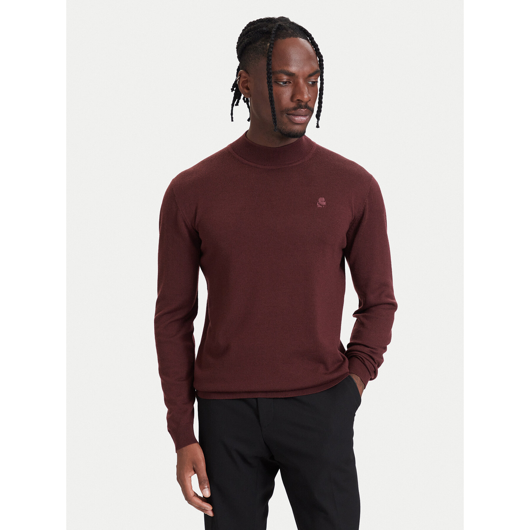 KARL LAGERFELD Rollkragenpullover 655002 564399 Dunkelrot Regular Fit