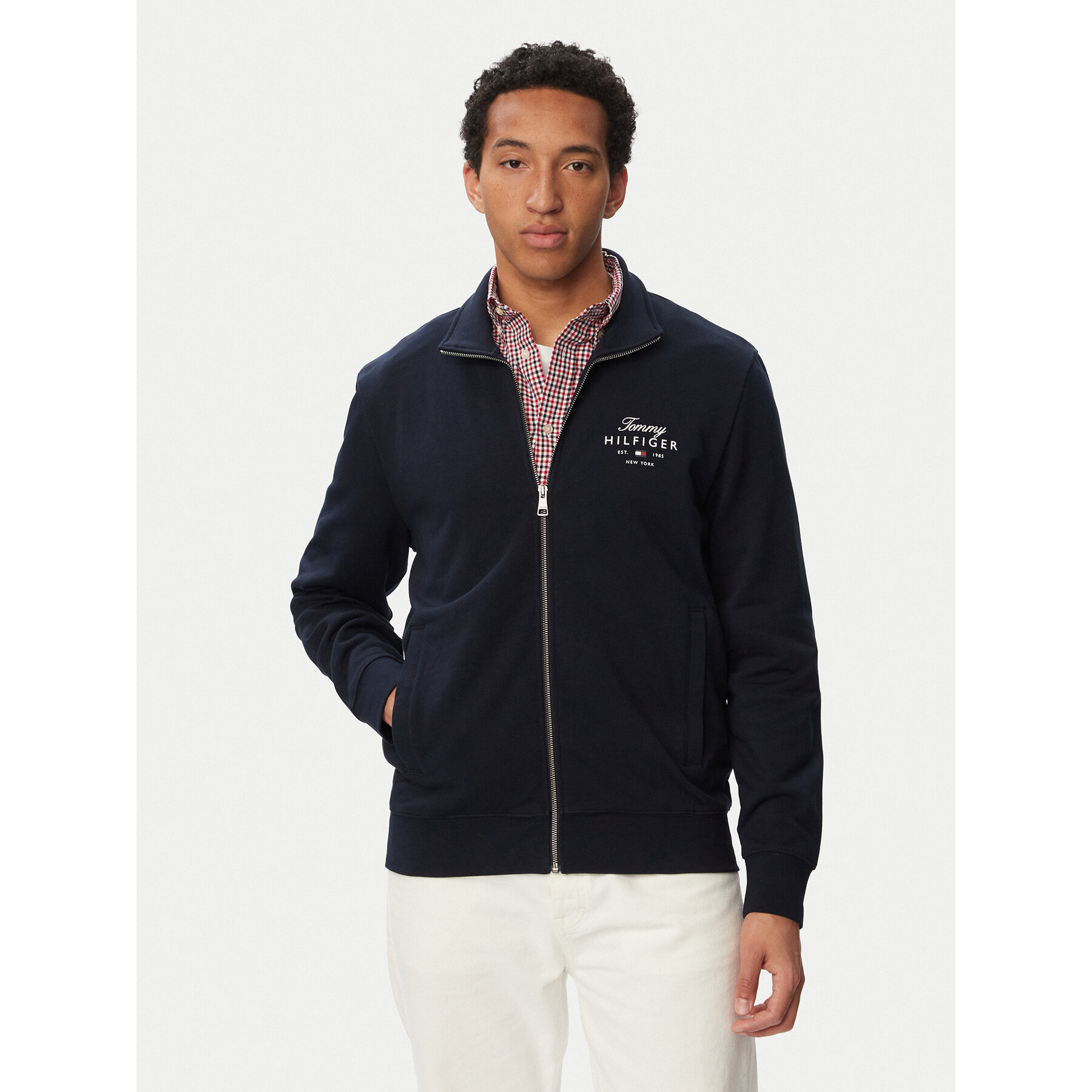 Tommy Hilfiger Sweatshirt Script Stack MW0MW43219 Dunkelblau Regular Fit