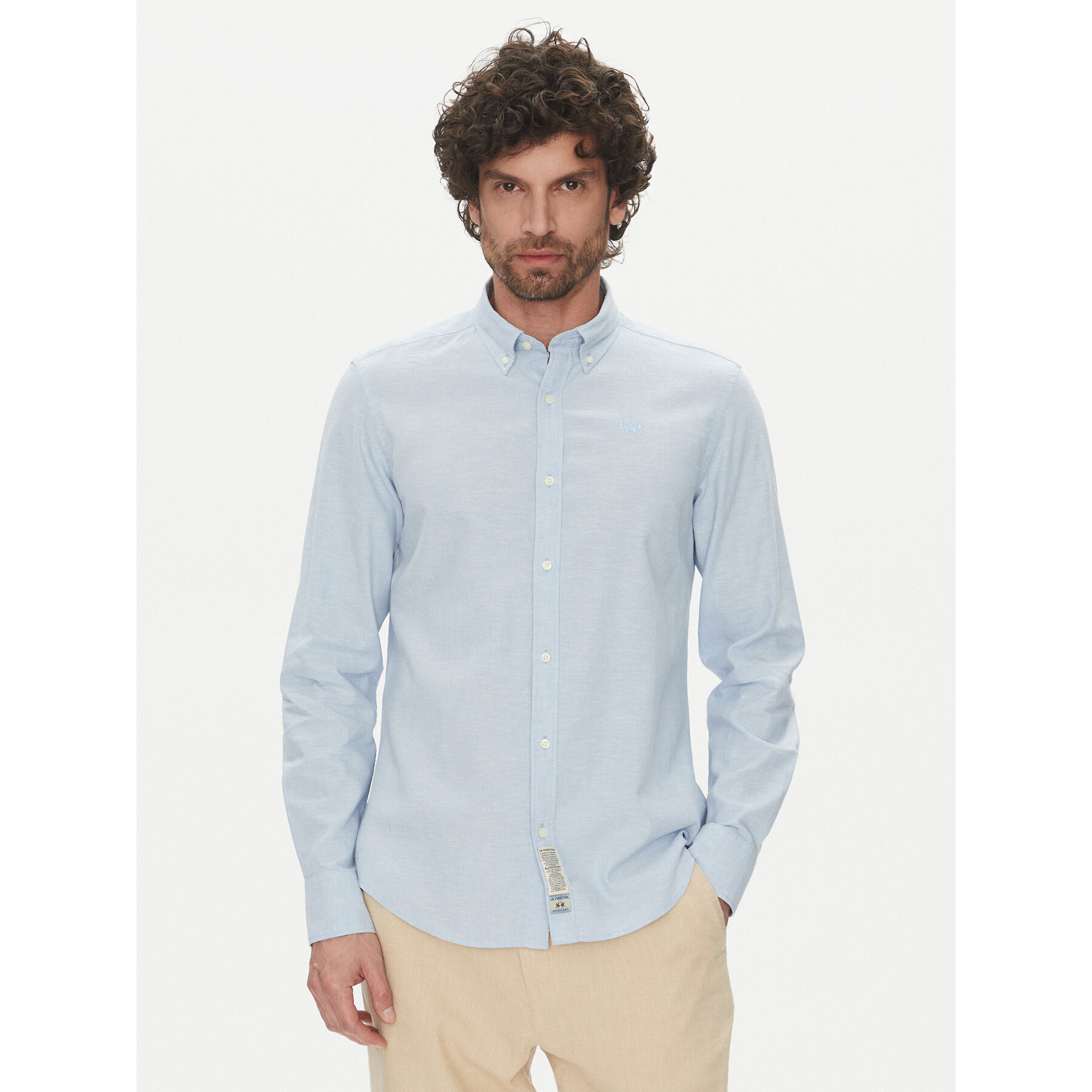 La Martina Hemd Alvin MAC006 TL141 Himmelblau Regular Fit