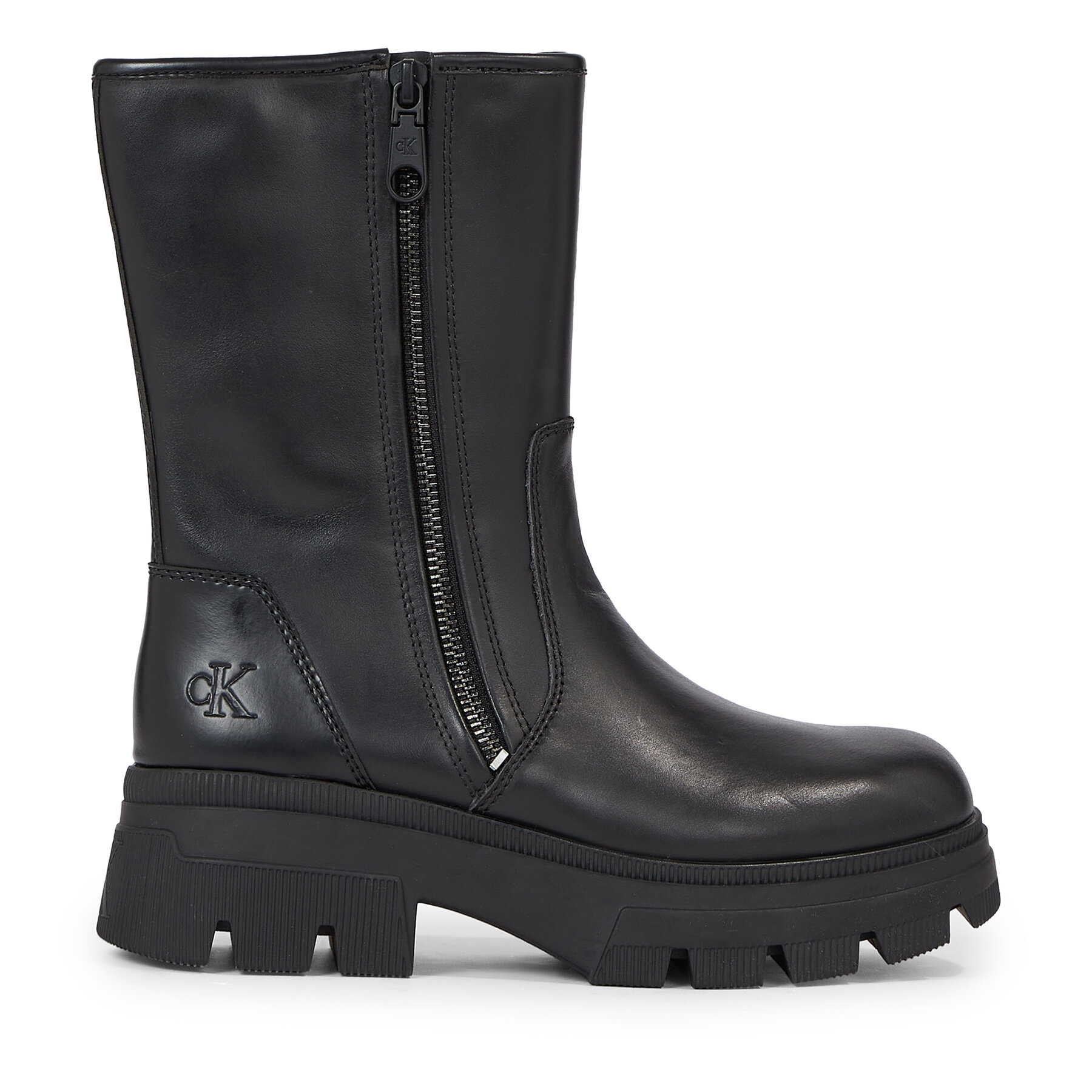 Damskie Botki Calvin Klein Jeans, Rozmiar 40 Czarny Chunky Combat Zip Boot Wn YW0YW01109