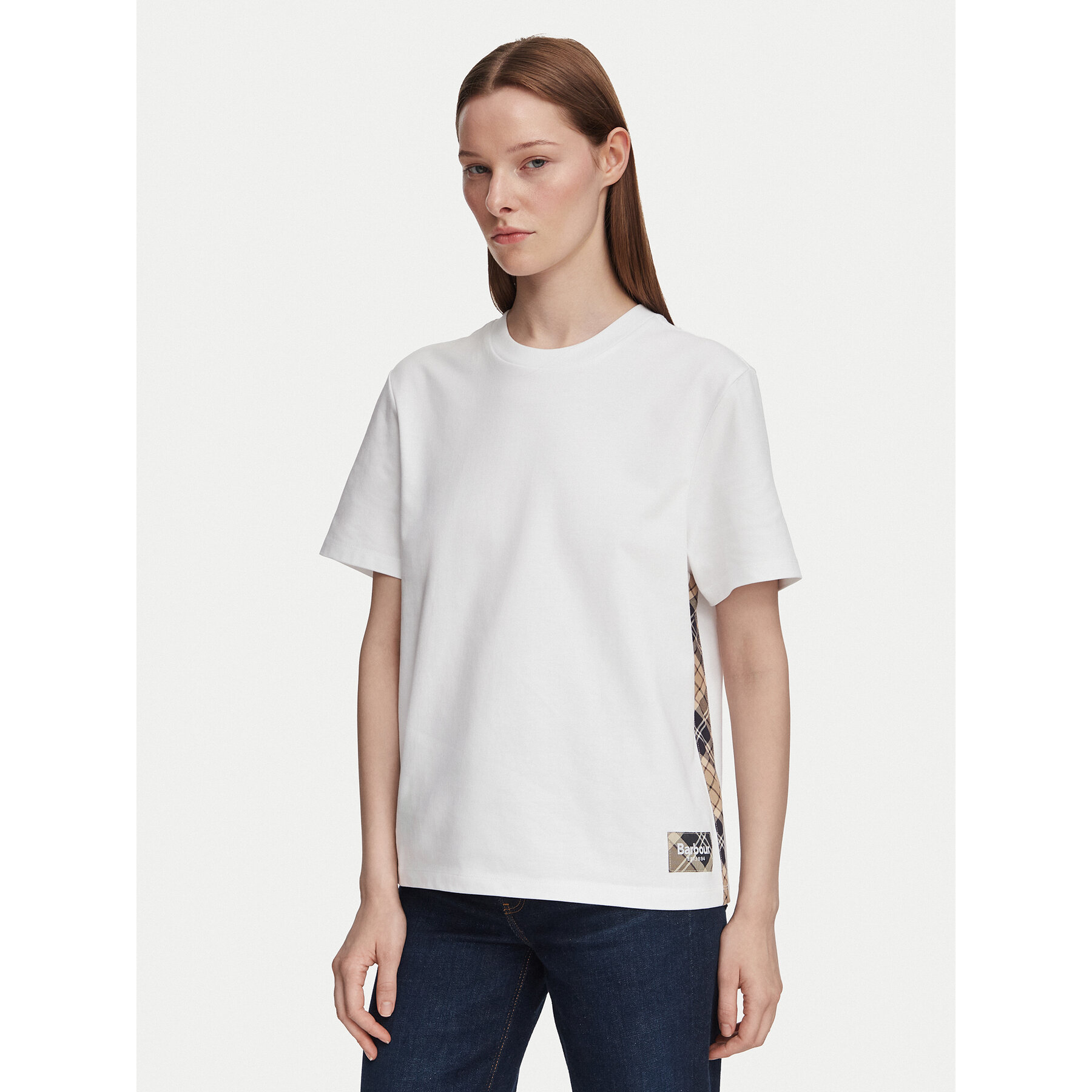 Barbour T-Shirt Fawne LML0938WH11 Weiß Regular Fit