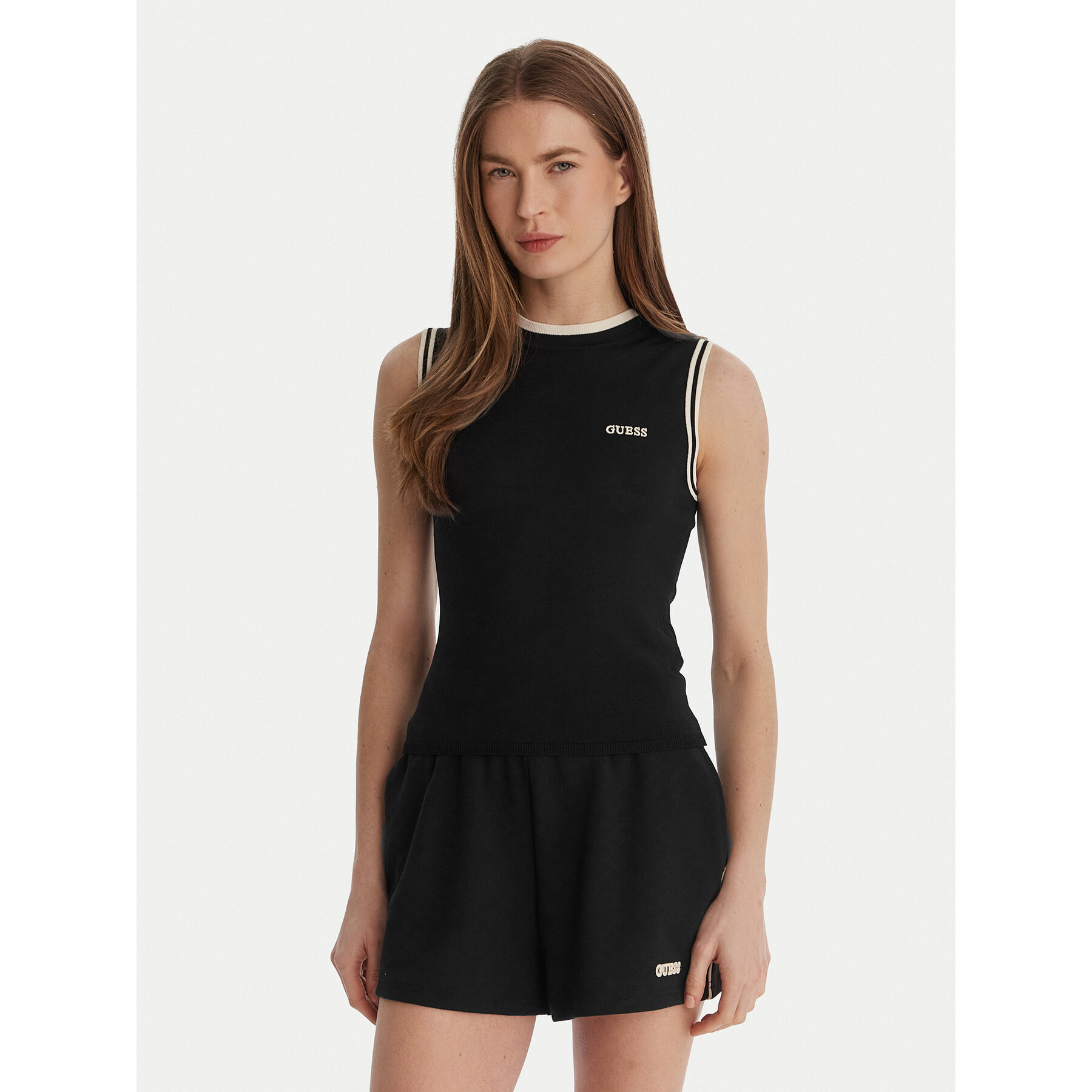 Guess Τοπ V6GR02 Z0723 Μαύρο Regular Fit