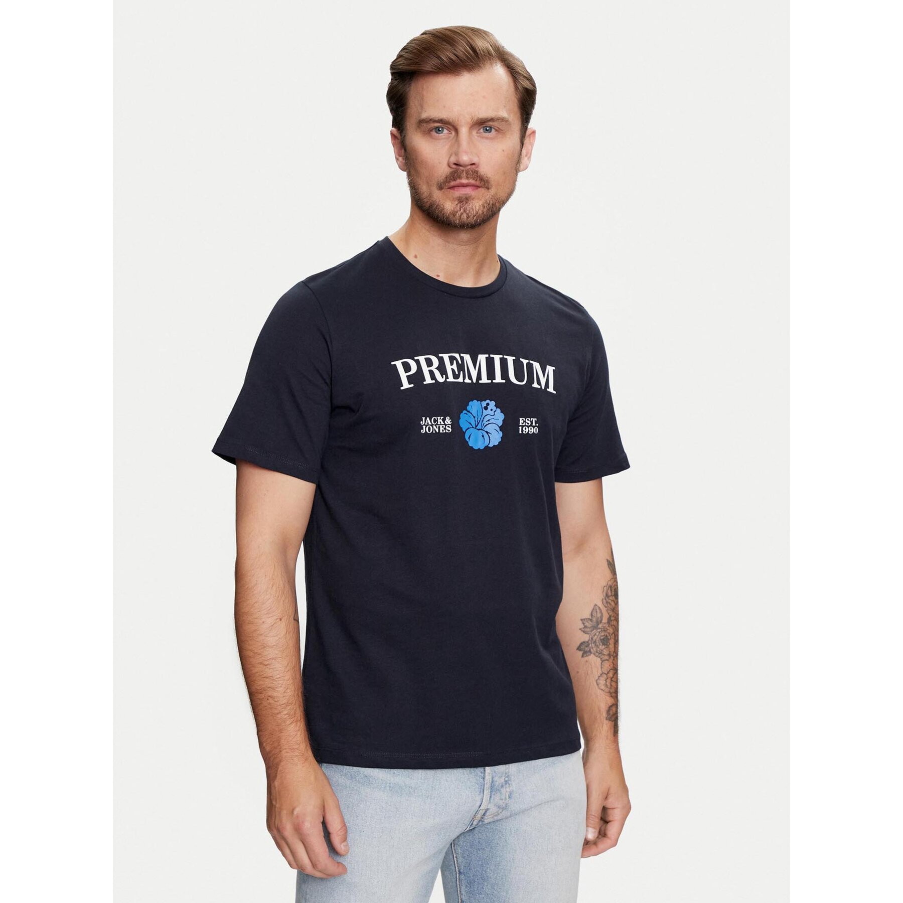 Jack & Jones T-Shirt Jprblaalfie 12259673 Σκούρο μπλε Regular Fit