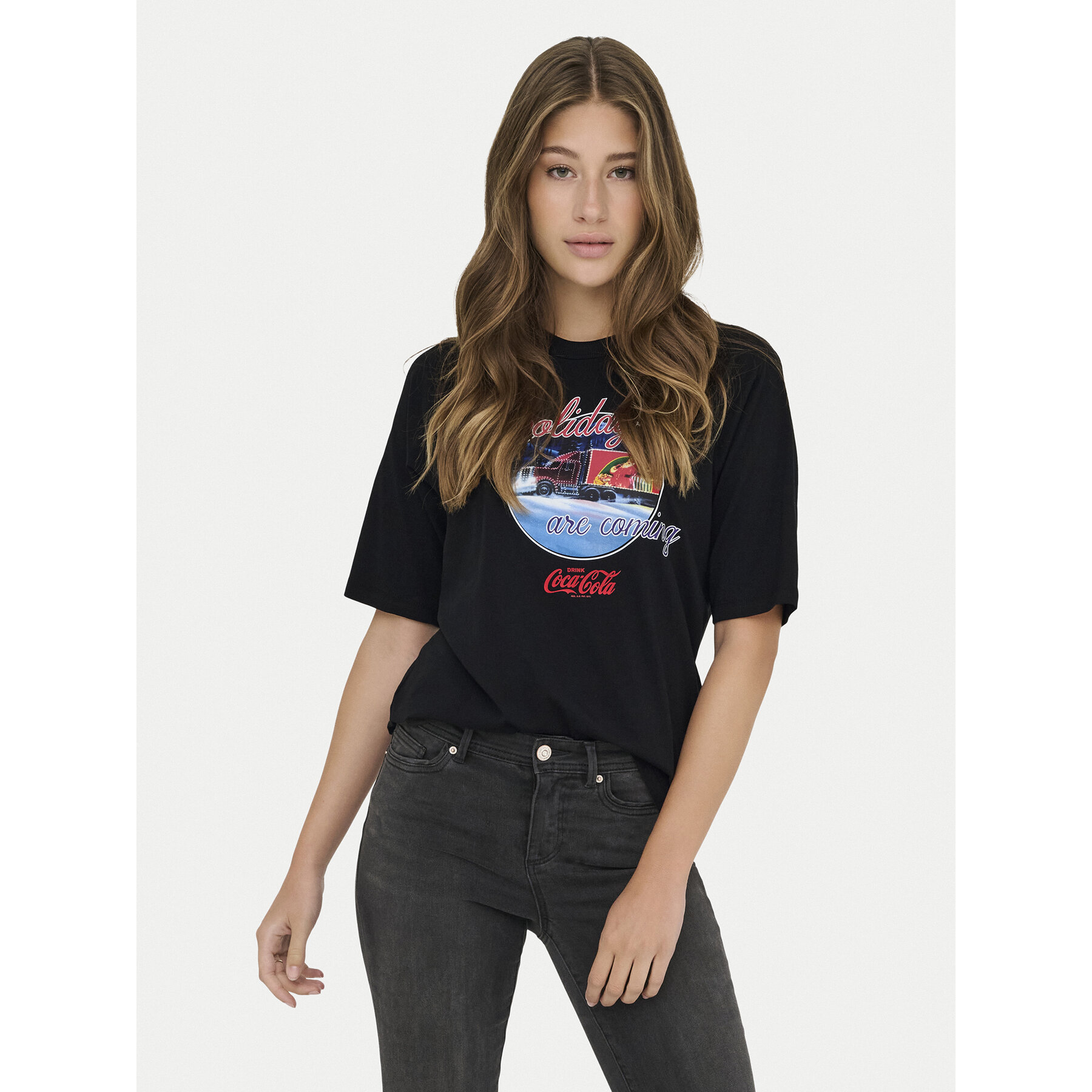 ONLY T-Shirt Coca Cola 15355794 Schwarz Regular Fit