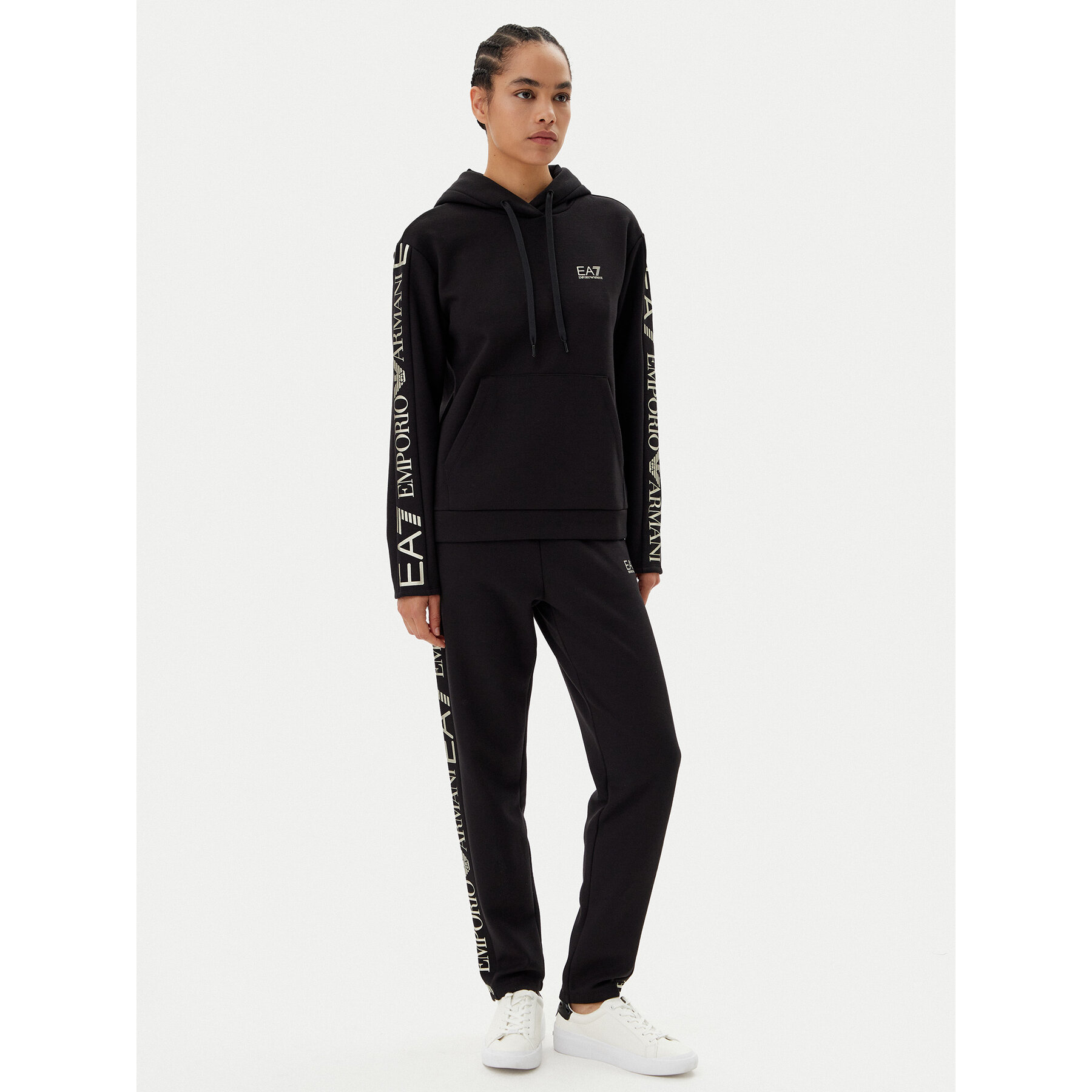 EA7 Emporio Armani Jogginganzug 7W000116 AF10443 MC004 Schwarz Regular Fit
