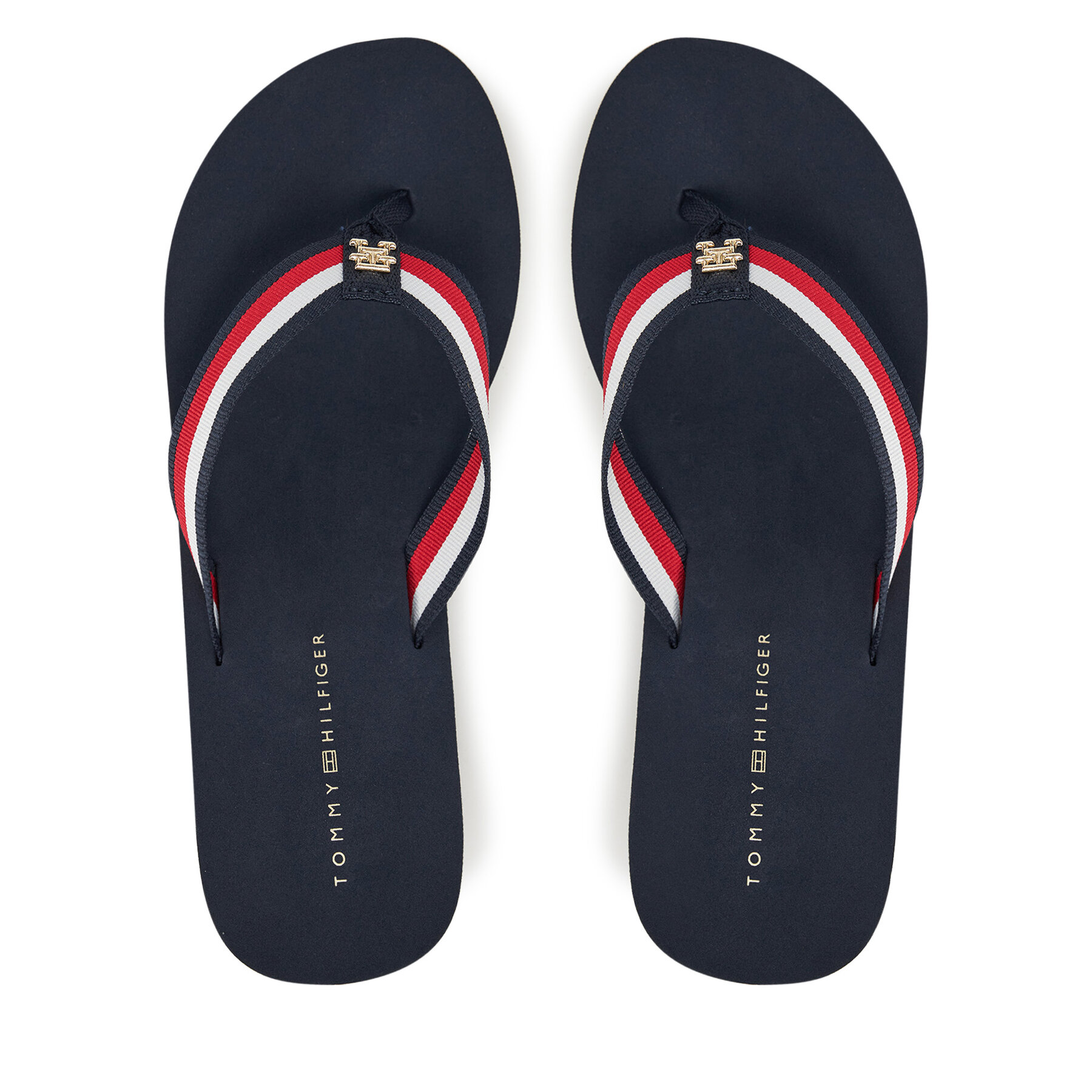Žabky Tommy Hilfiger Th Corporate Wedge Beach Sandal FW0FW08520 Tmavomodrá