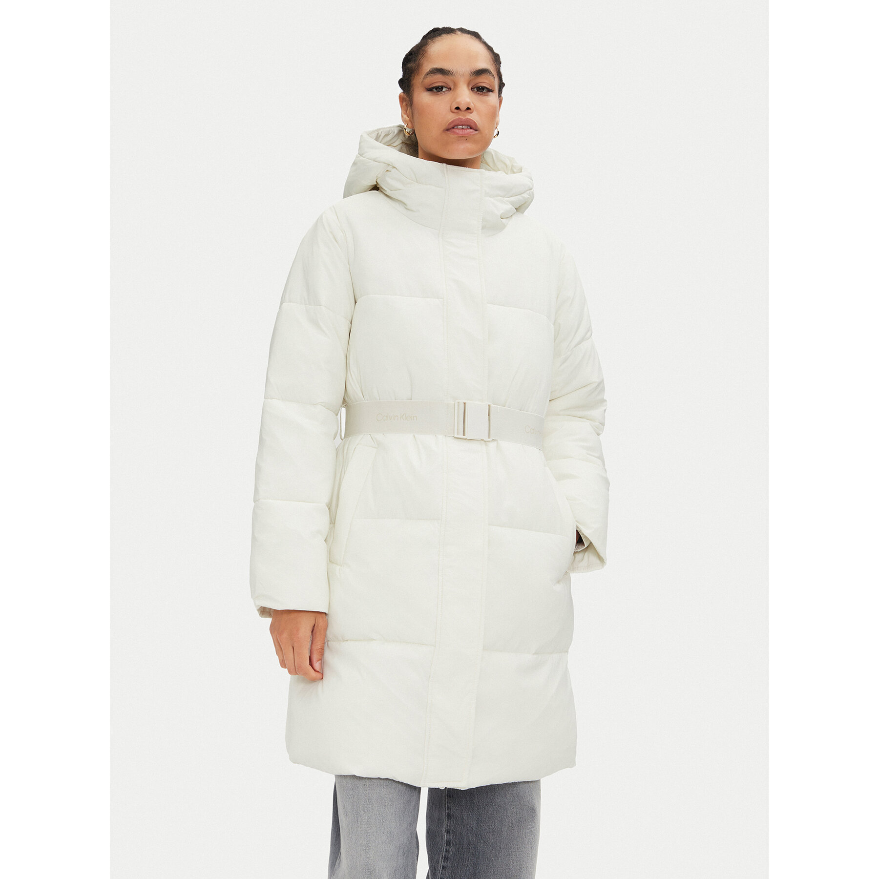 Calvin Klein Jeans Winterjacke J20J224122 Écru Relaxed Fit