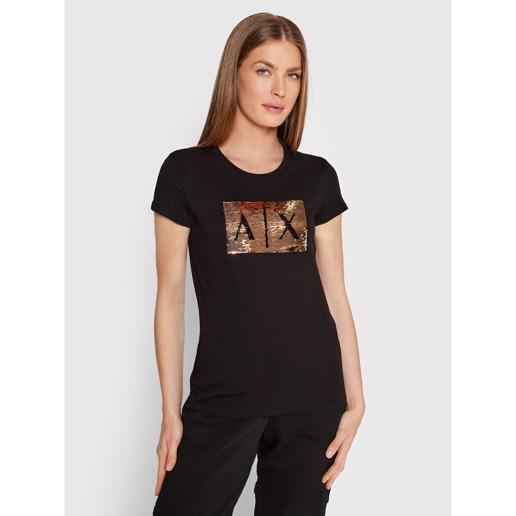 Armani Exchange Majica 8NYTDL YJ73Z 6231 Črna Slim Fit