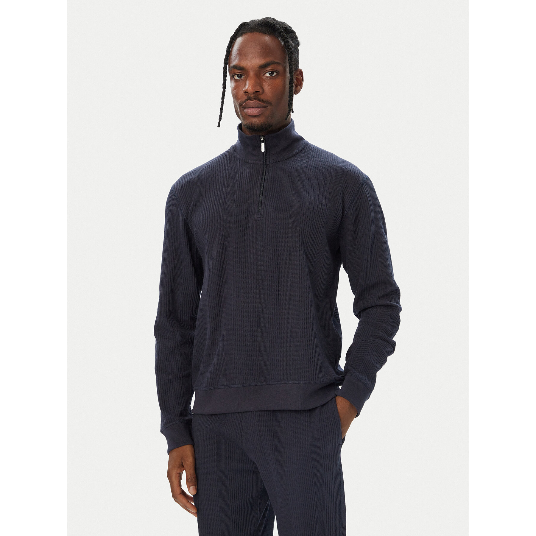 BOSS Sweatshirt Structure 50545597 Dunkelblau Regular Fit