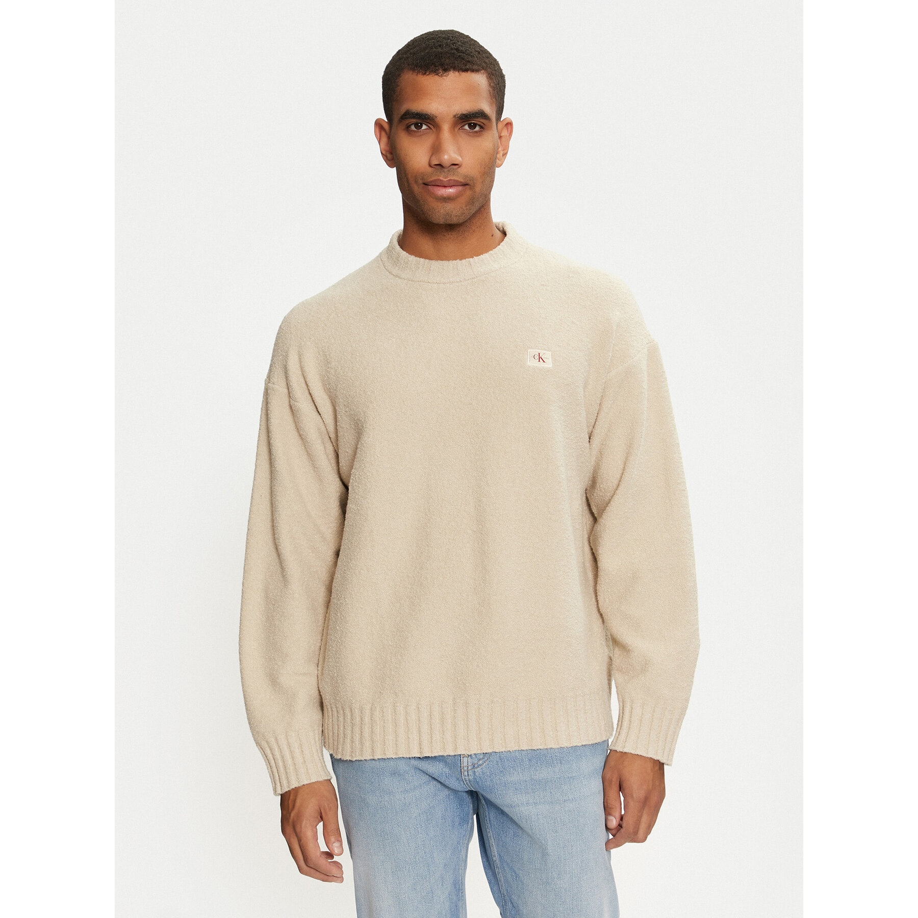 Calvin Klein Jeans Pullover J30J326202 Beige Boxy Fit
