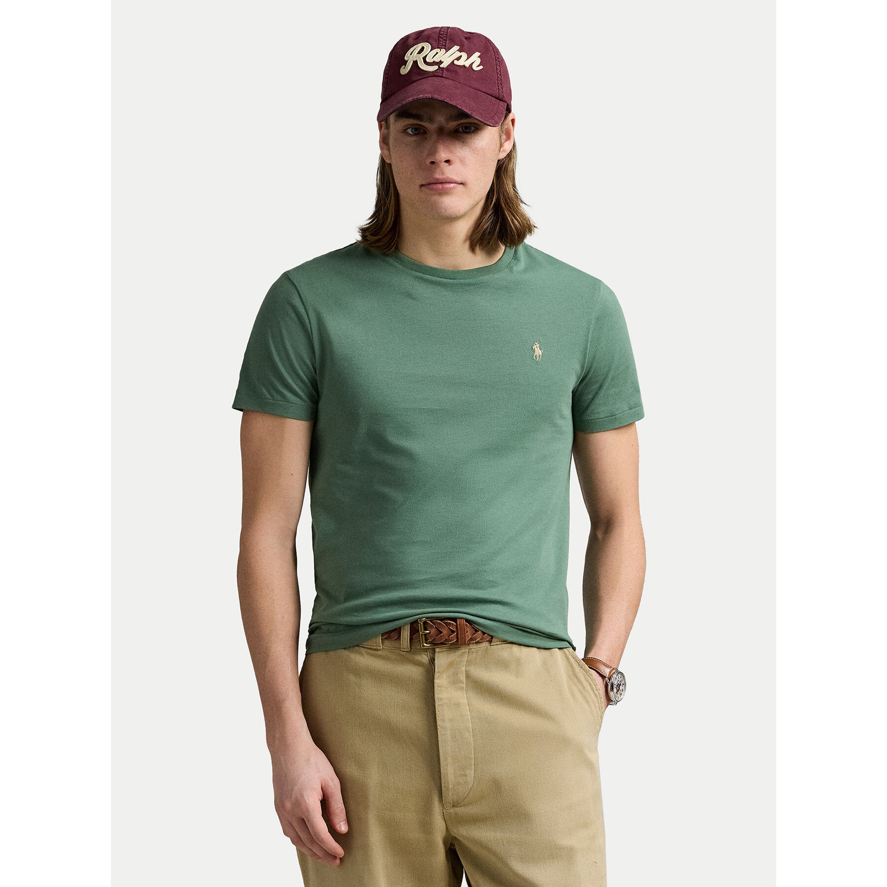 Polo Ralph Lauren T-shirt 710671438432 Verde Custom Slim Fit