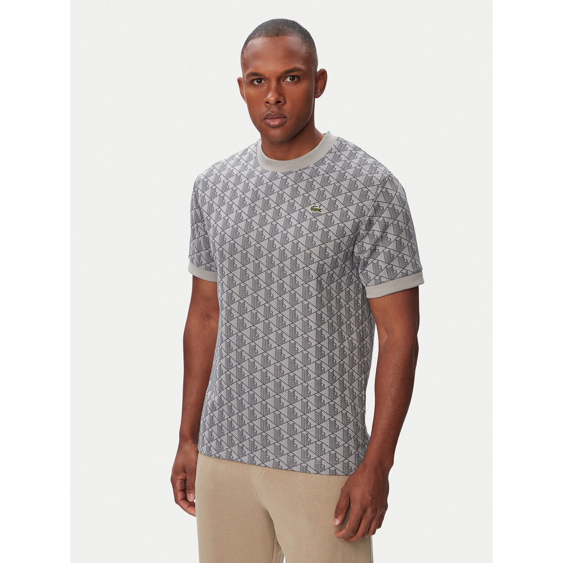 Lacoste T-Shirt TH1197 Grau Regular Fit