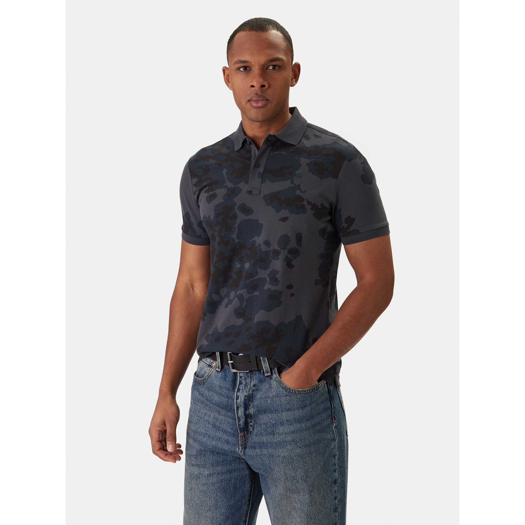 G-Star Raw Poloshirt Dunda D27035-C335 Dunkelblau Slim Fit