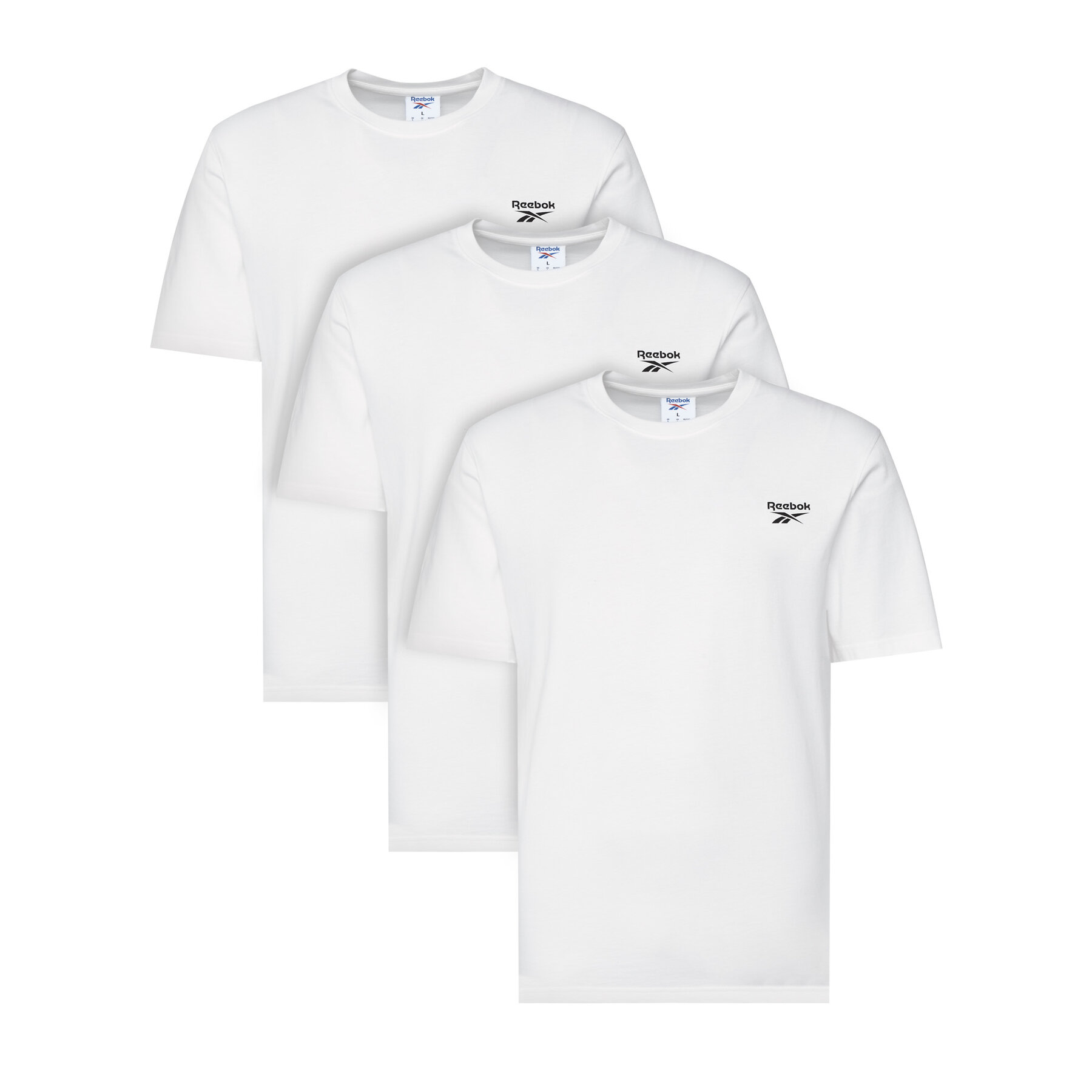 Reebok Σετ 3 T-Shirts Woodrow RK25189CCM Λευκό Regular Fit
