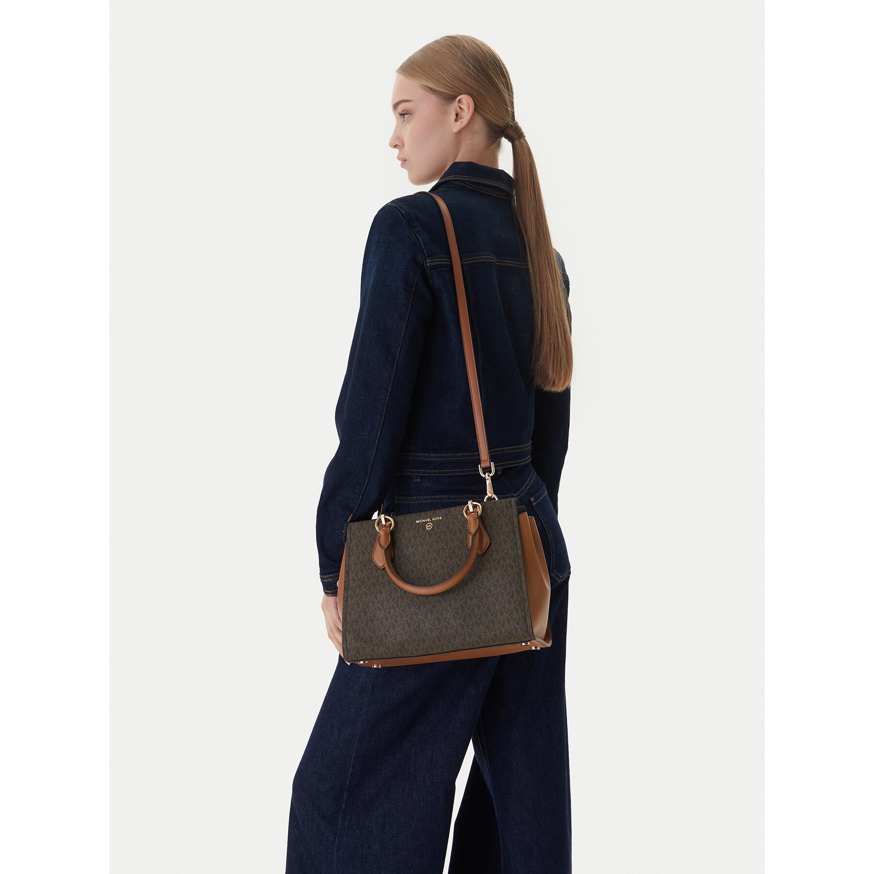 Geantă MICHAEL Michael Kors Marilyn 30S2G6AS2B Maro