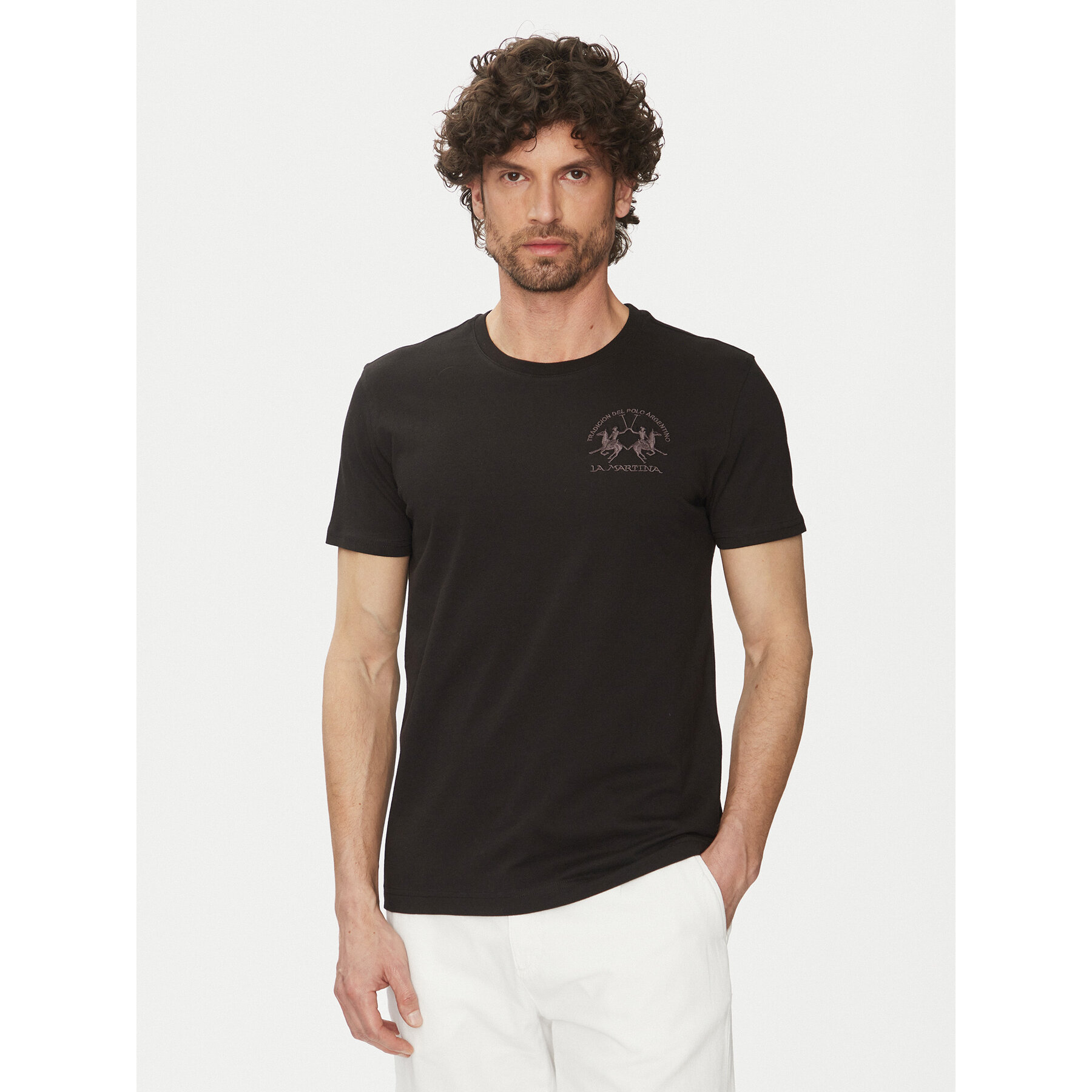La Martina T-Shirt Vernie MAR009 JS206 Μαύρο Regular Fit