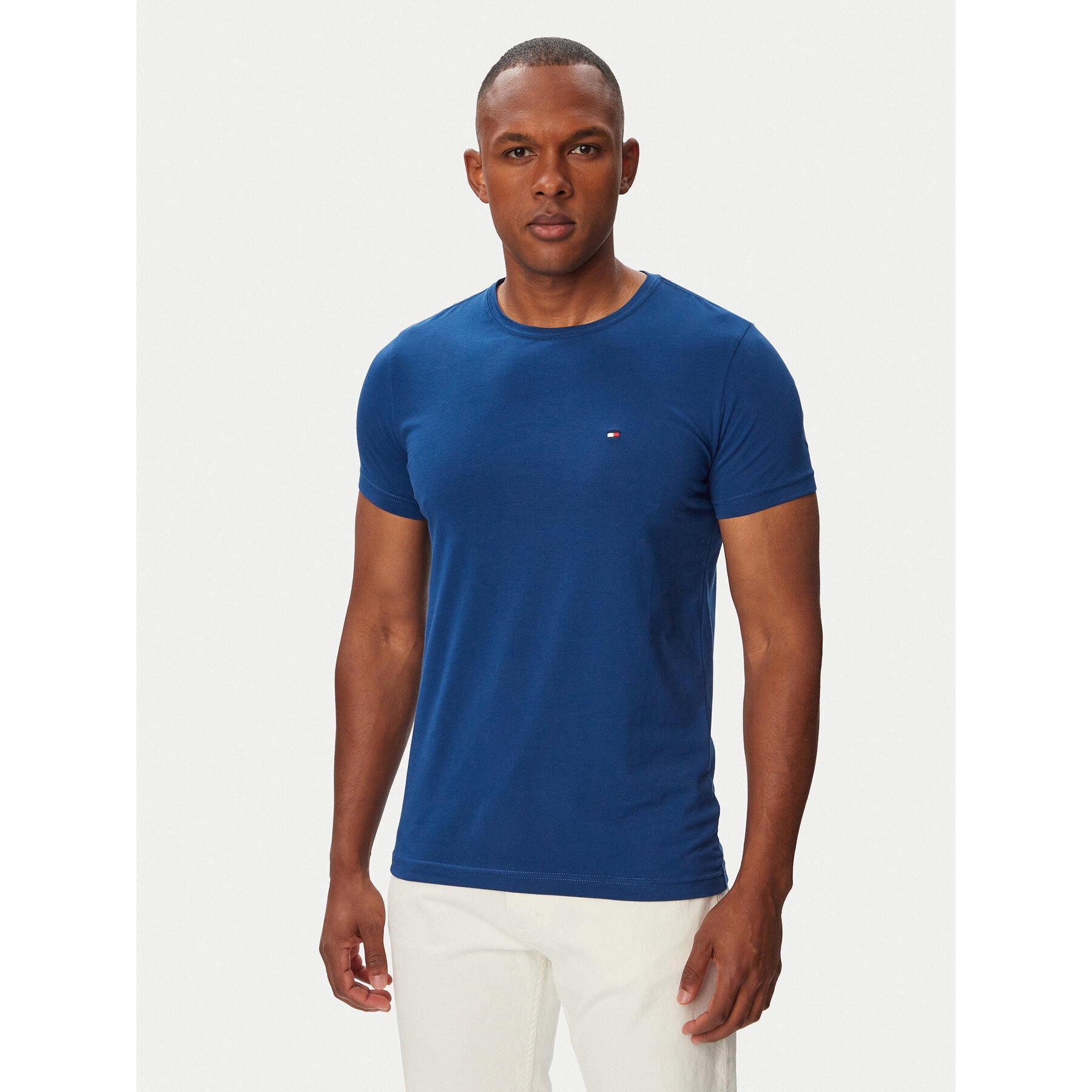 Tommy Hilfiger Majica MW0MW10800 Modra Slim Fit