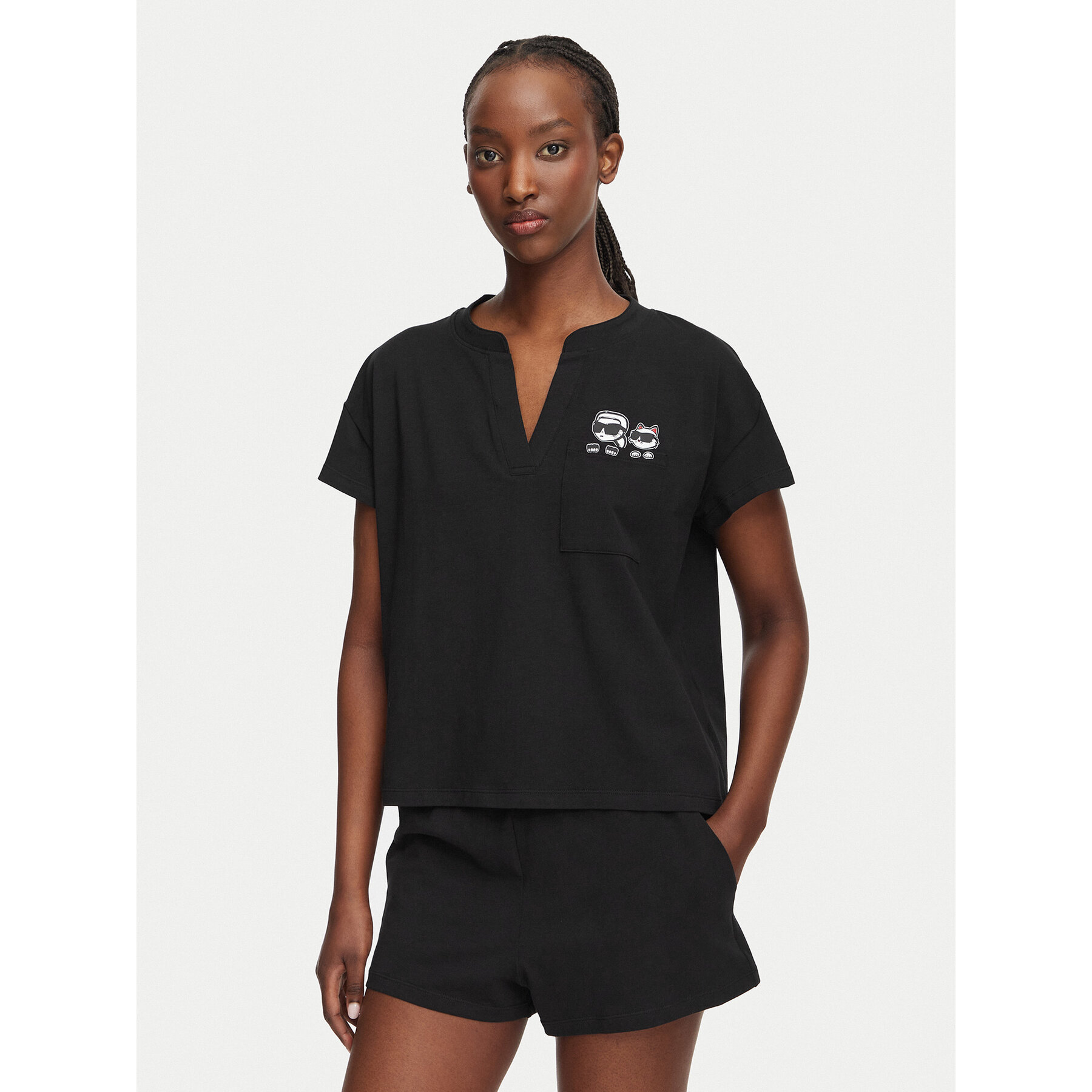 KARL LAGERFELD Pyjama B2W45005 Schwarz Regular Fit